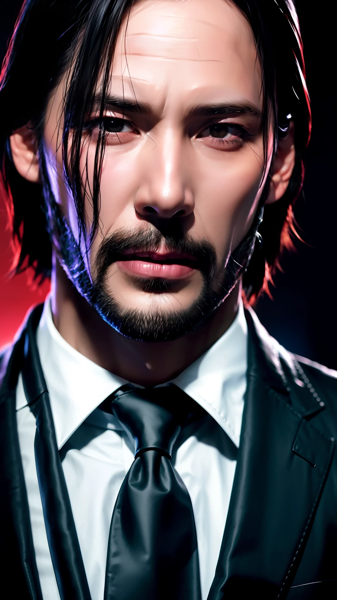 John wick , close up face looks cinematic lighting hyper realistic super details