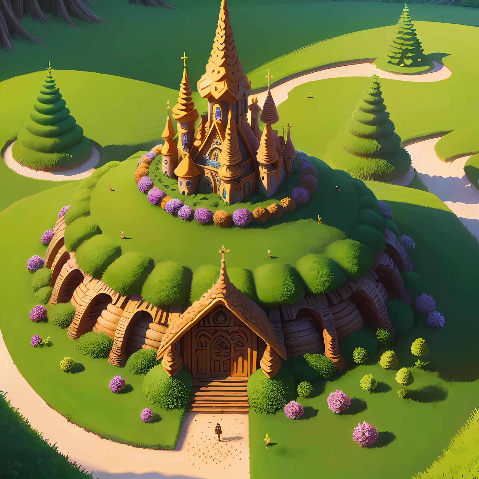 detailed anthill in fairy tale style