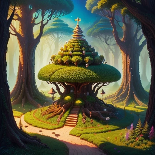 detailed anthill in fairy tale style