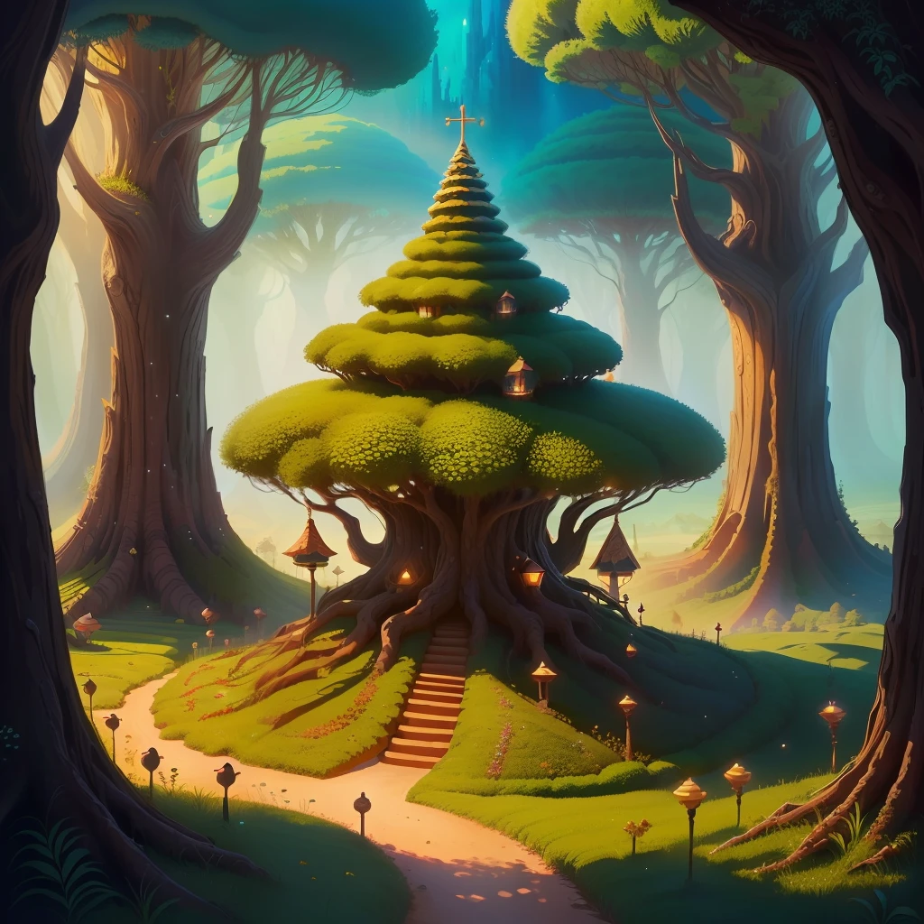 detailed anthill in fairy tale style