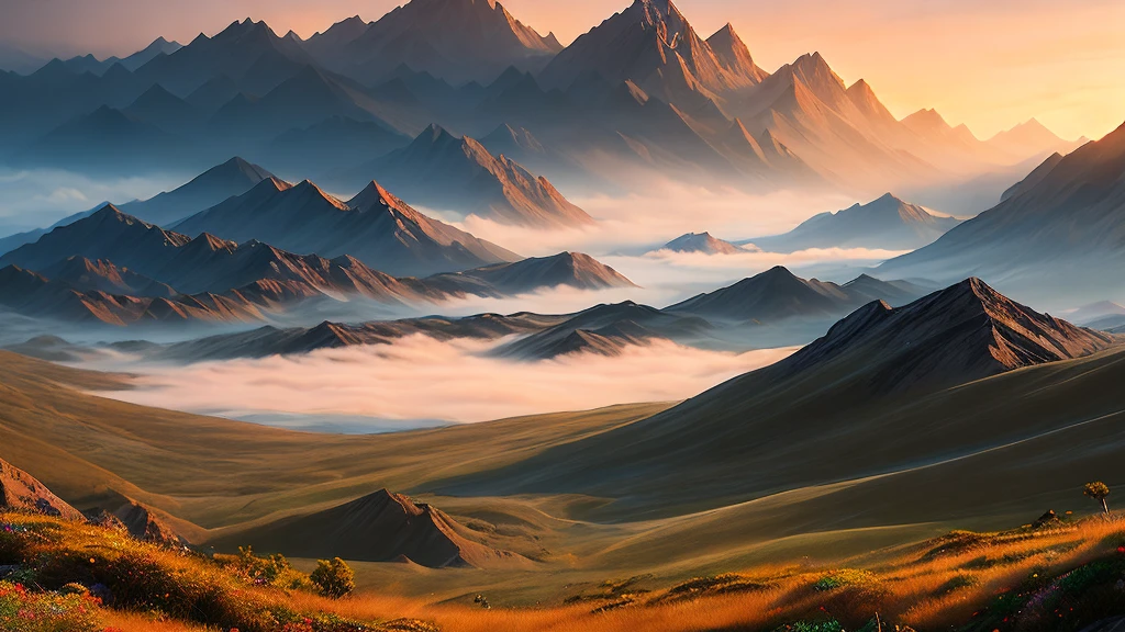 An infinite landscape. fantasy art, digital painting, digital illustration, extreme details, digital art, 8k UHD, DSLR, dim lighting, high quality, film grain, sharp focus Fujifilm XT3, f 5.6, high detail