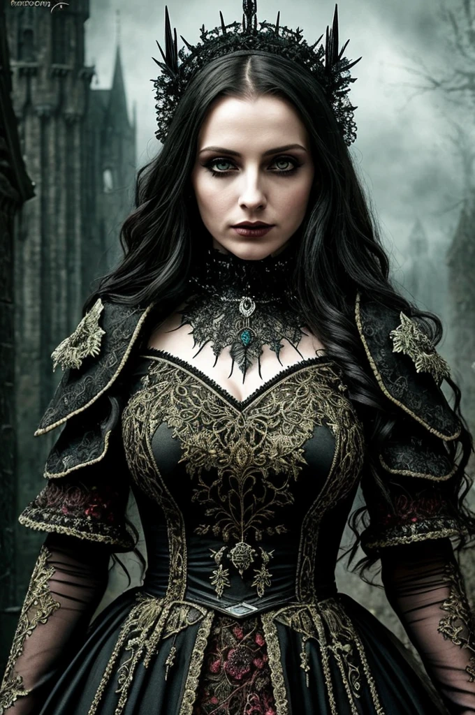 Photorealistic painting of a zombie queen, medieval castle setting, crisp sharp focus, ultra realistic,
insanely intricately detailed fabric clothing, rich textures, dramatic lighting, dark fantasy, eerie, unsettling, nightmarish,
spooky, Gothic, dreamcore, surreal, strange, i can't believe how beautiful this is