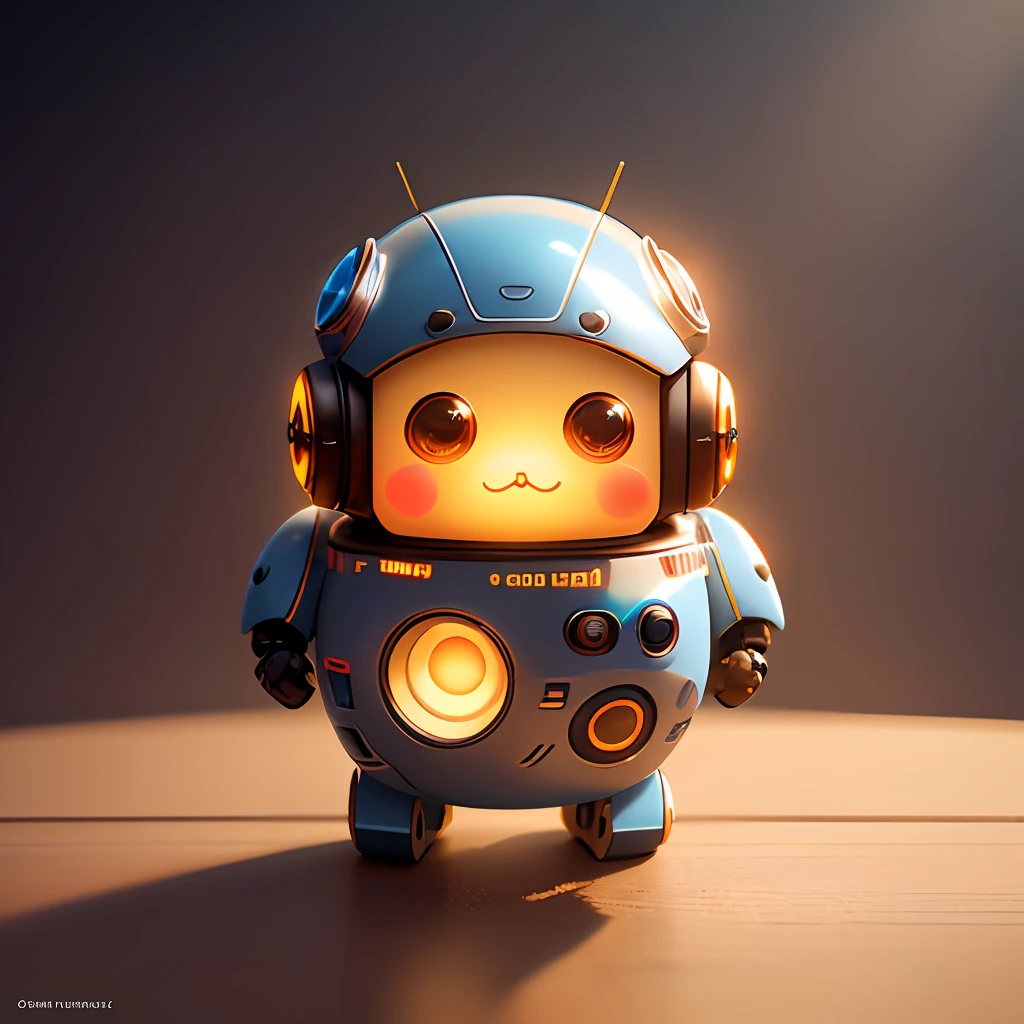 Very cute little robot, round and cute, with some musical elements, love music, on a glowing stage, very beautiful colors, super detailed, super realistic, natural lighting, octane rendering, art station trends, sharp focus, studio photos, intricate details, highly detailed, by Greg Rukowski