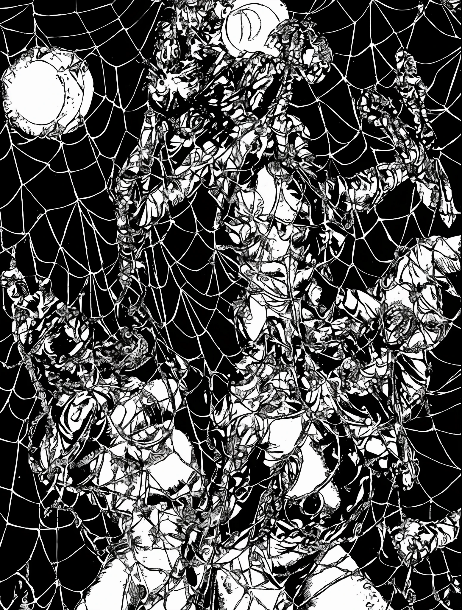 TheOldShadowrunStyles Cosmic spider goddess holding a planet in her web