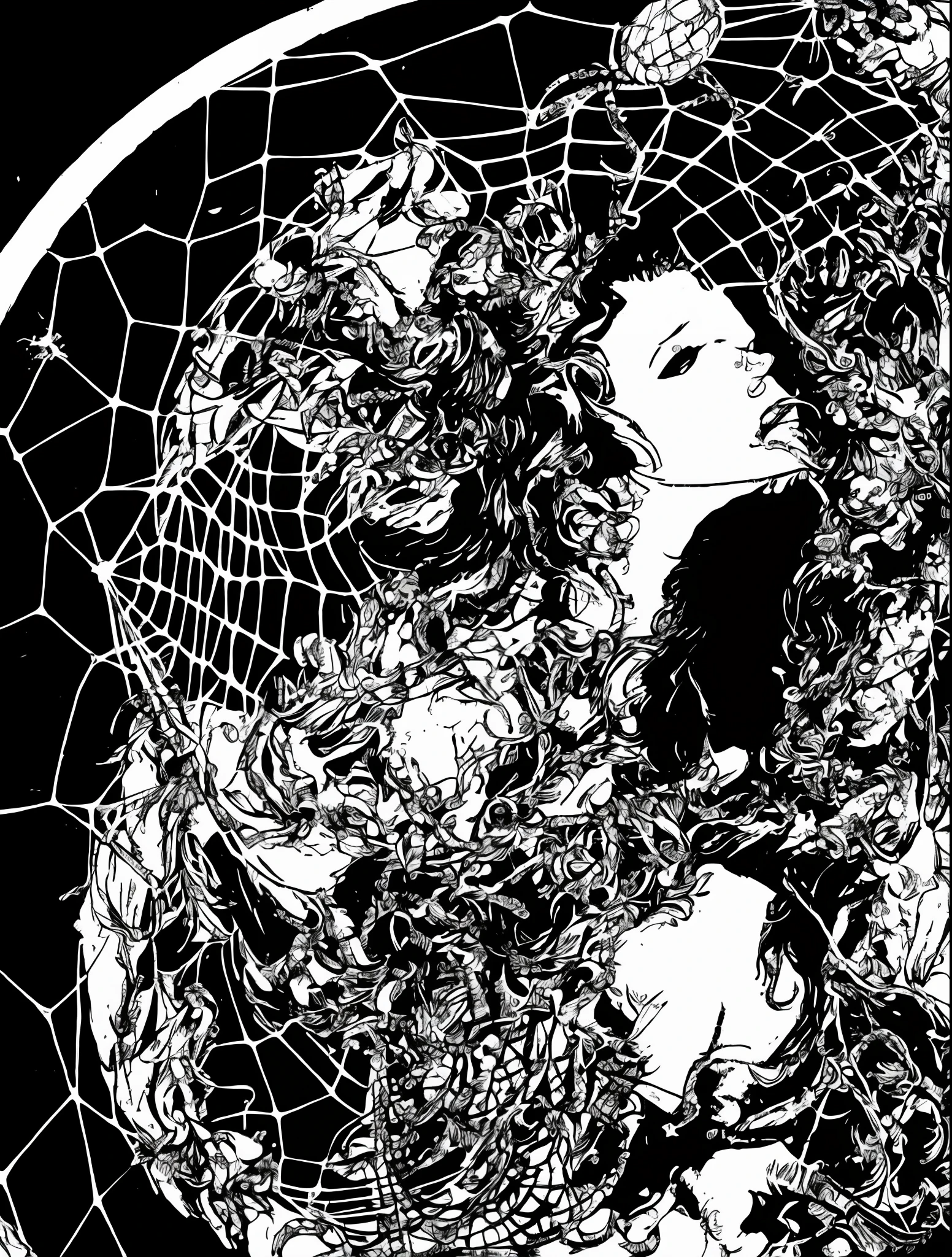 TheOldShadowrunStyles Cosmic spider goddess holding a planet in her web