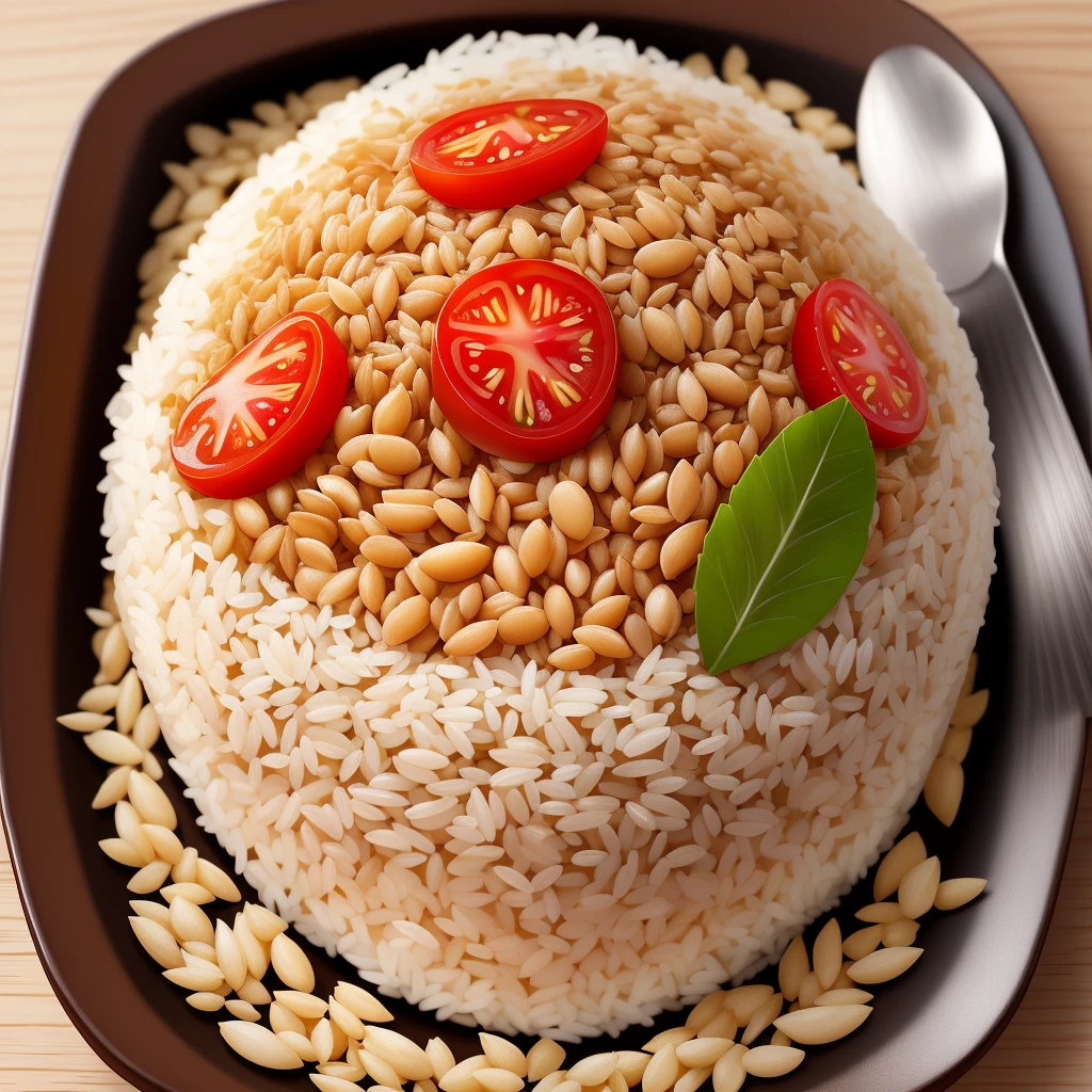 food, rice, grains, tomato, logo, vector, wikihow, textured, from above, framed, super detail, high details, high quality