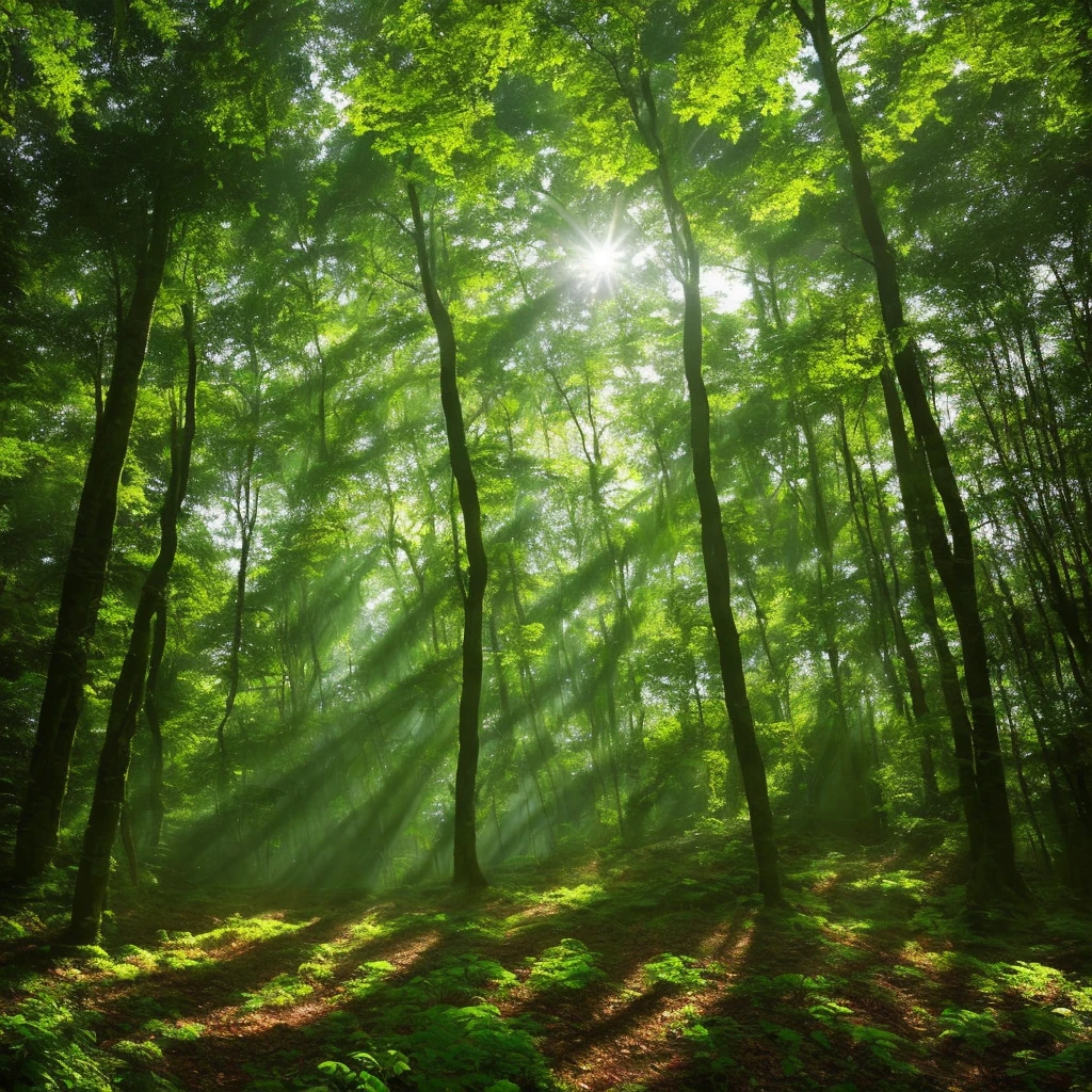 In the heart of the verdant forest, the day transitions into a starry night. As sunlight gives way to the moon's glow, the forest transforms into a realm of magic. Owls hoot in the distance, while playful squirrels find shelter in tree hollows. Majestic deer graze gracefully, and a family of foxes ventures out to explore. Amidst this enchantment, the forest dances with life, both day and night, painting a tapestry of nature's wonders.