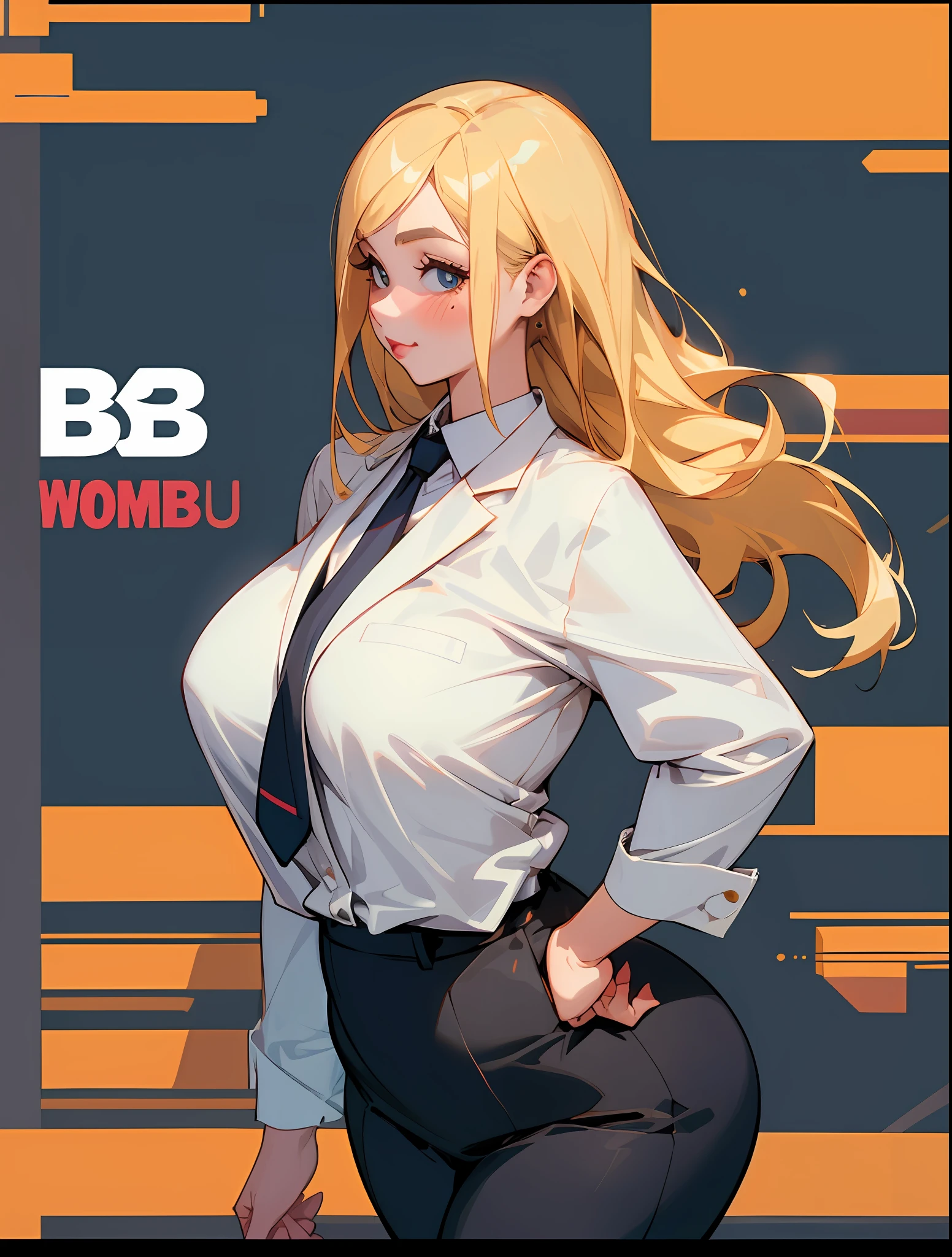 a woman in a business suit posing for the camera, blonde girl, female in office dress, trending on bbwchan, woman in black business suit, realistic proportions sfw, wearing business casual dress, girl in suit, business woman, surburb woman, girl as harley quinn, SSBBW, giant booty