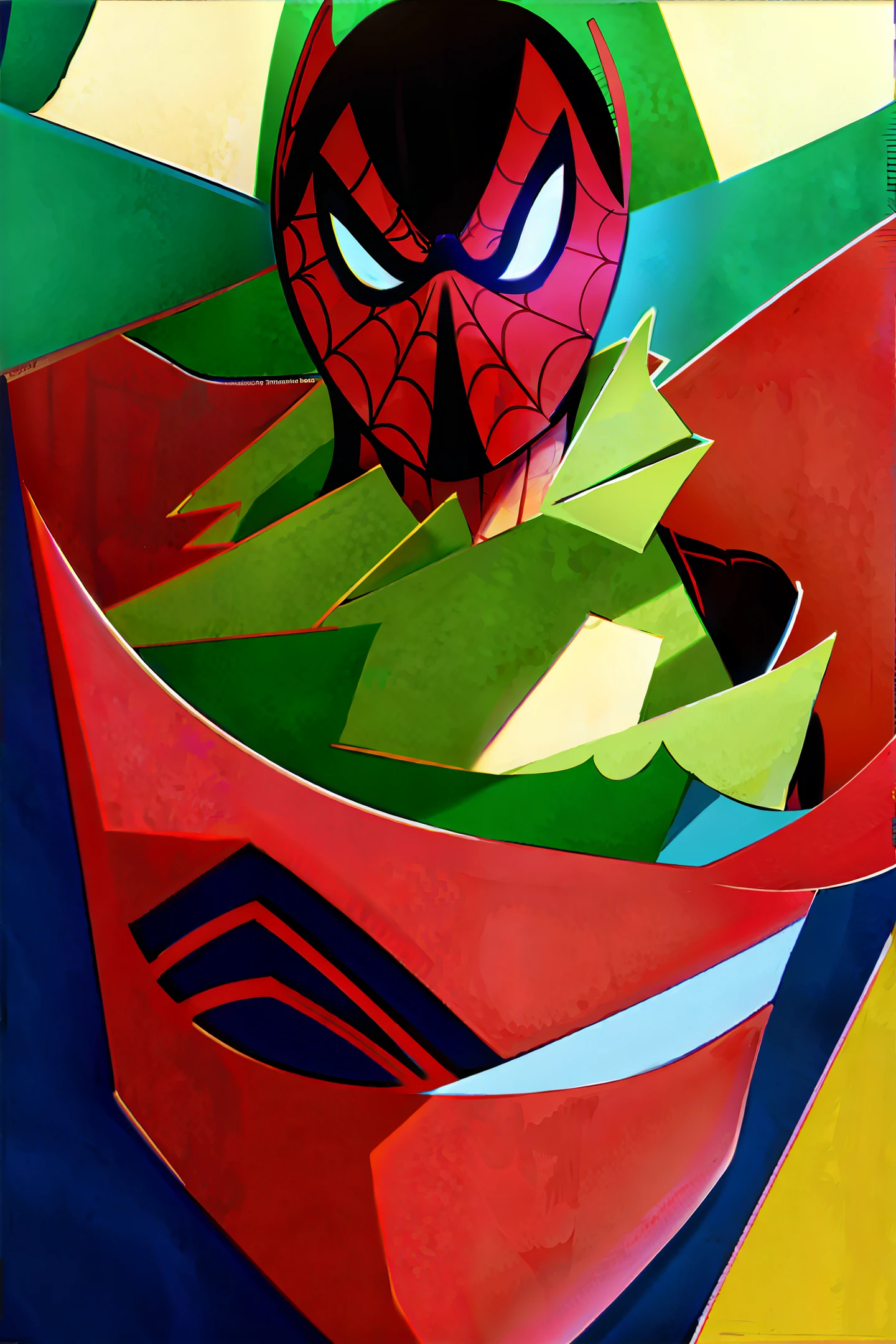 Spider-man eating salad