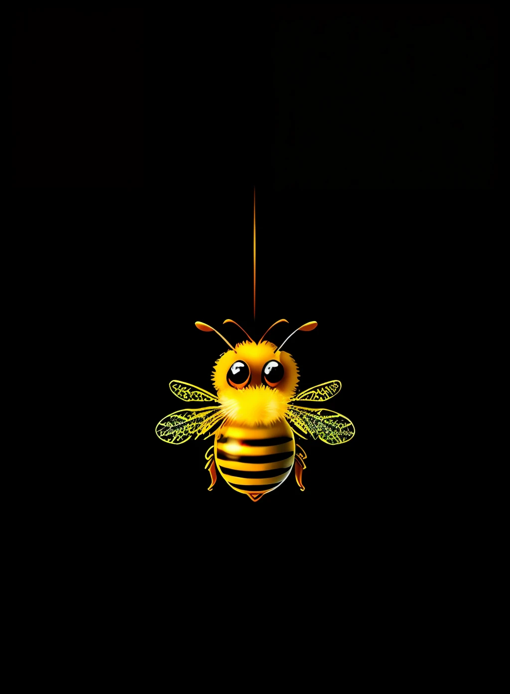 cute bee in honey, anime style, cute style, magical world