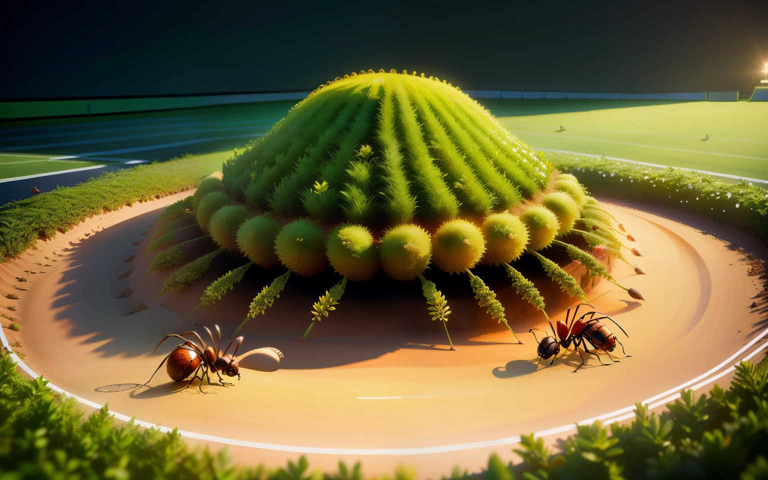 Anthill, Ants, Tennis, fantasie, 8k, high quality,
