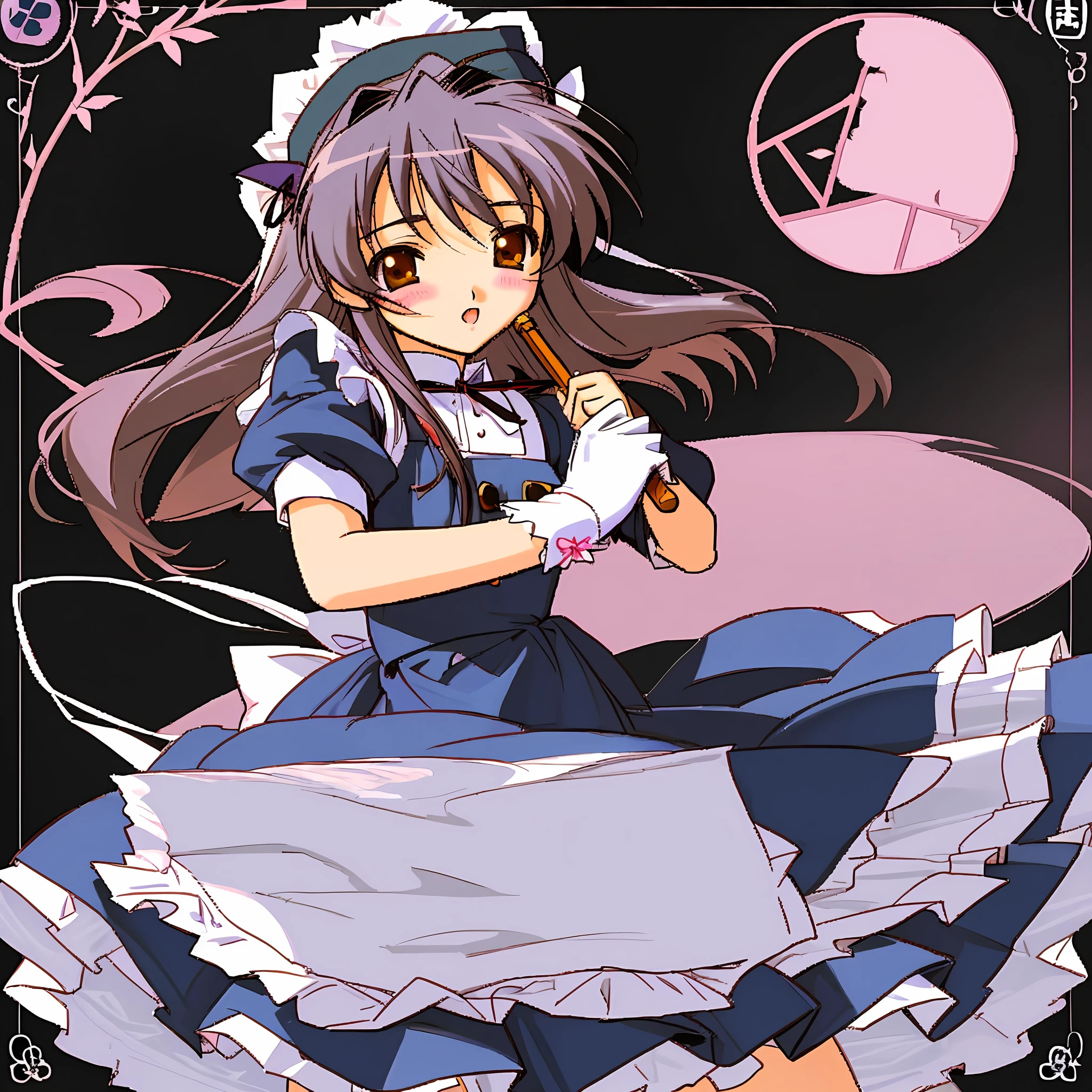 (Sakagami Tomoyo from Clannad anime as a lolita gothic maid), (perfect anatomy)