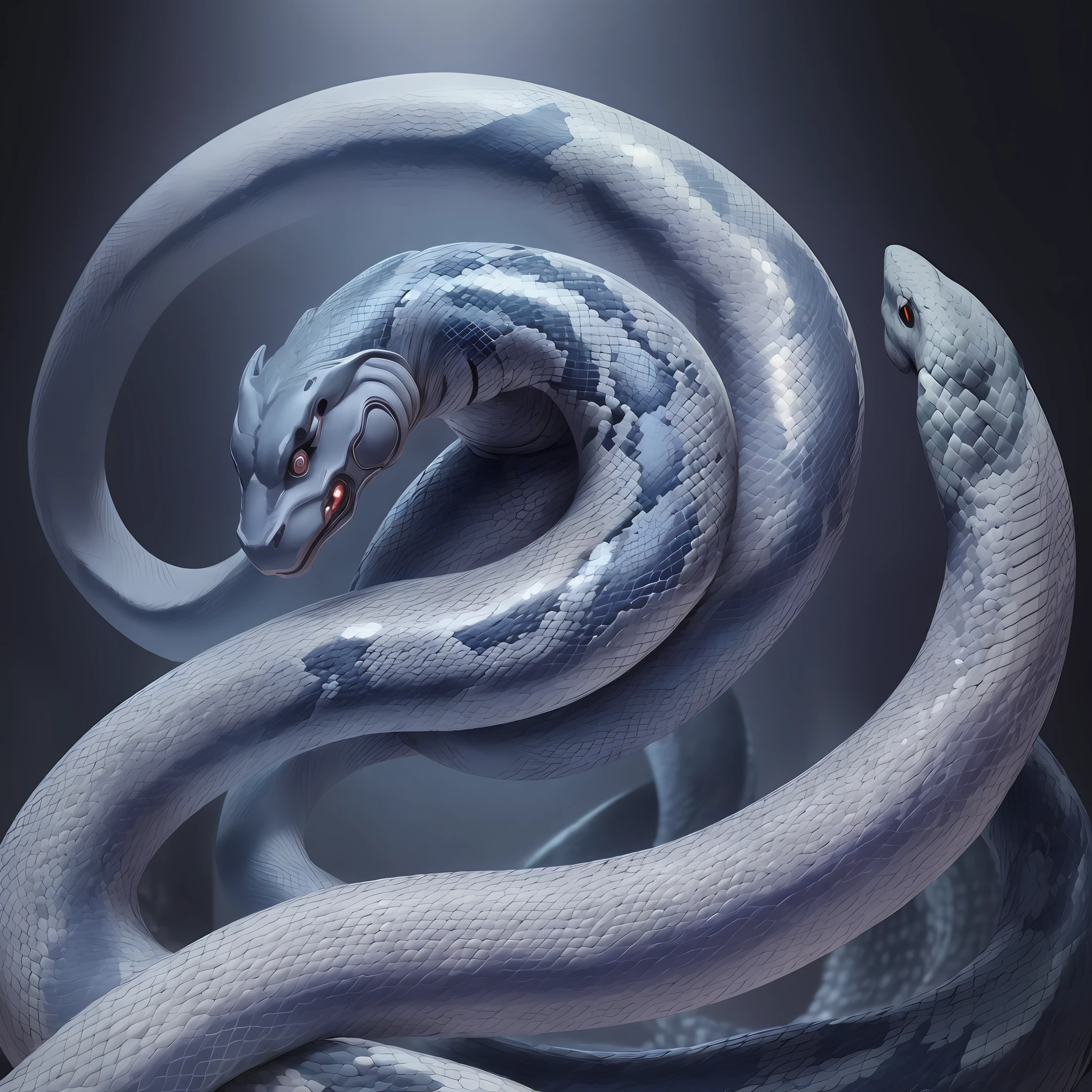 Humanoid body, body full of scales, snake eyes, long hair, lean arms and legs, tall, cinematic focus, 8k quality, vivid colors