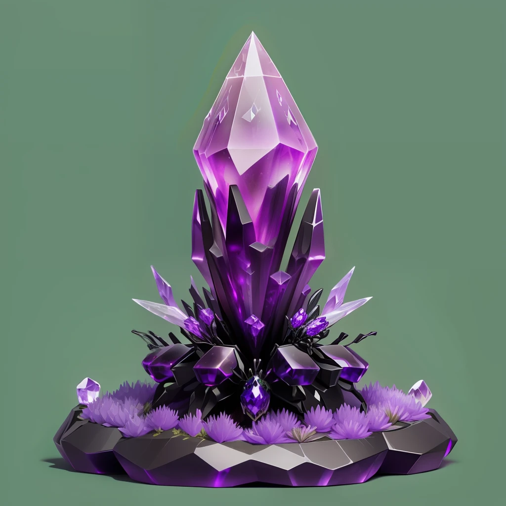ant hill made of onyx and amethyst with a crystal palmetto bug on top fantasy style, world of warcraft