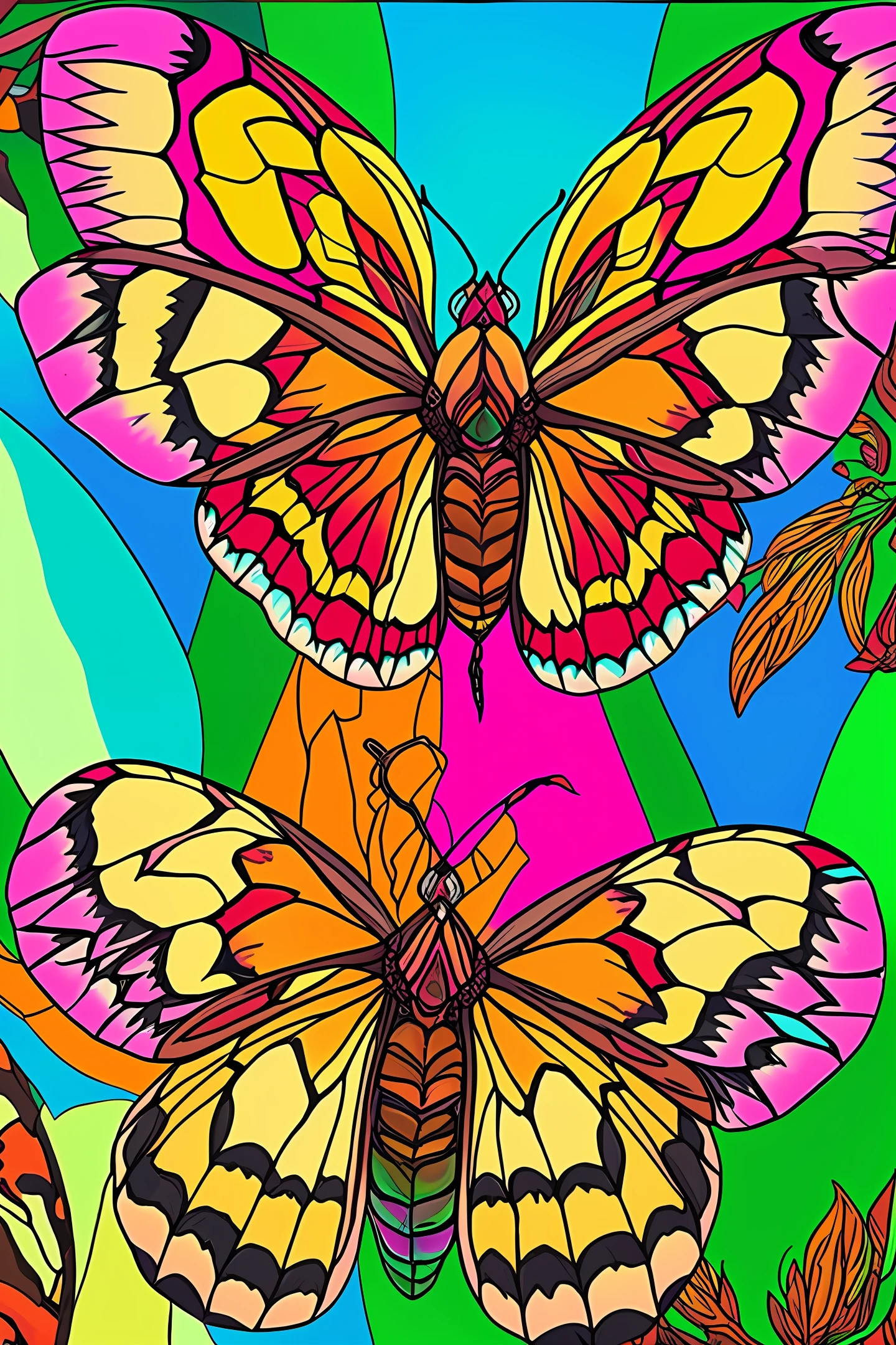 anthill made of a colorful glass atlas moth fantasy style