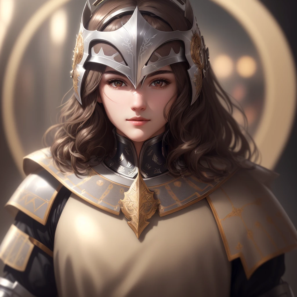 (extremely detailed CG 8k portrait unit, better quality, ultra-detailed), (better lighting, better shadow, an extremely delicate and beautiful), male knight wearing helmet, dark hair, no beard