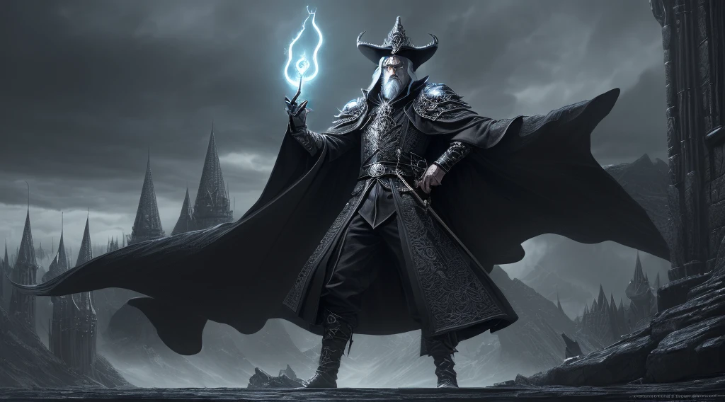(Ultra detailed), (masterpiece), (best quality), (very detailed CG unit 8k wallpaper), (extremely wide shot), ((wizard inspired by Elden Ring)), (in his lair), medieval, fantasy, (wearing black crown), making spells, male, male anatomy, conceptual art, dramatic, cinematic, highly detailed, stylized wallpaper