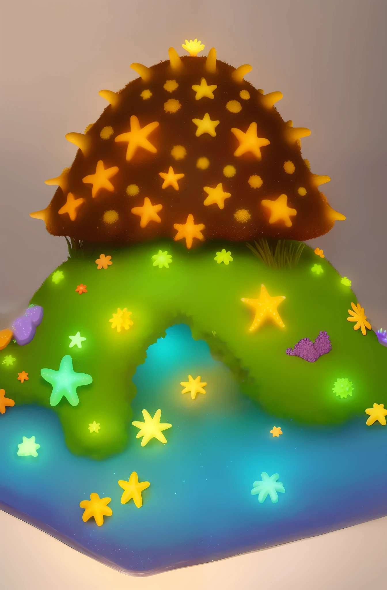 an anthill made of glowing starfish