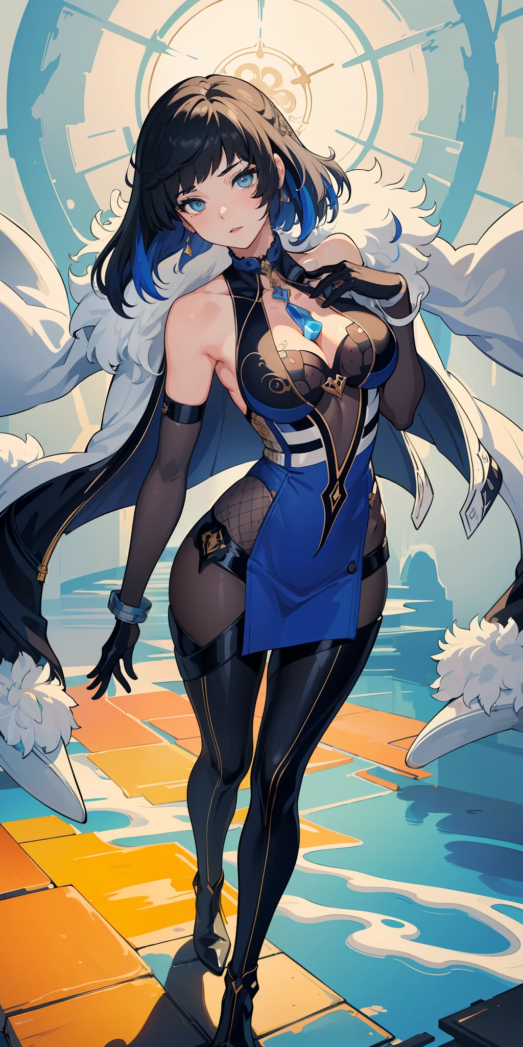 (masterpiece: 1.2, best quality), (finely detailed beautiful eyes: 1.2), (extremely detailed 8k CG wallpaper, masterpiece, best quality, ultra detailed, best shadow), (detailed background), (beautiful detailed face, beautiful detailed eyes), high contrast, (better lighting, an extremely delicate and beautiful), 1girl, ((colorful paint splashes on transparent background, dulux,)), ((caustic)), dynamic angle, beautiful detailed brightness,  Full body, cowboy shot