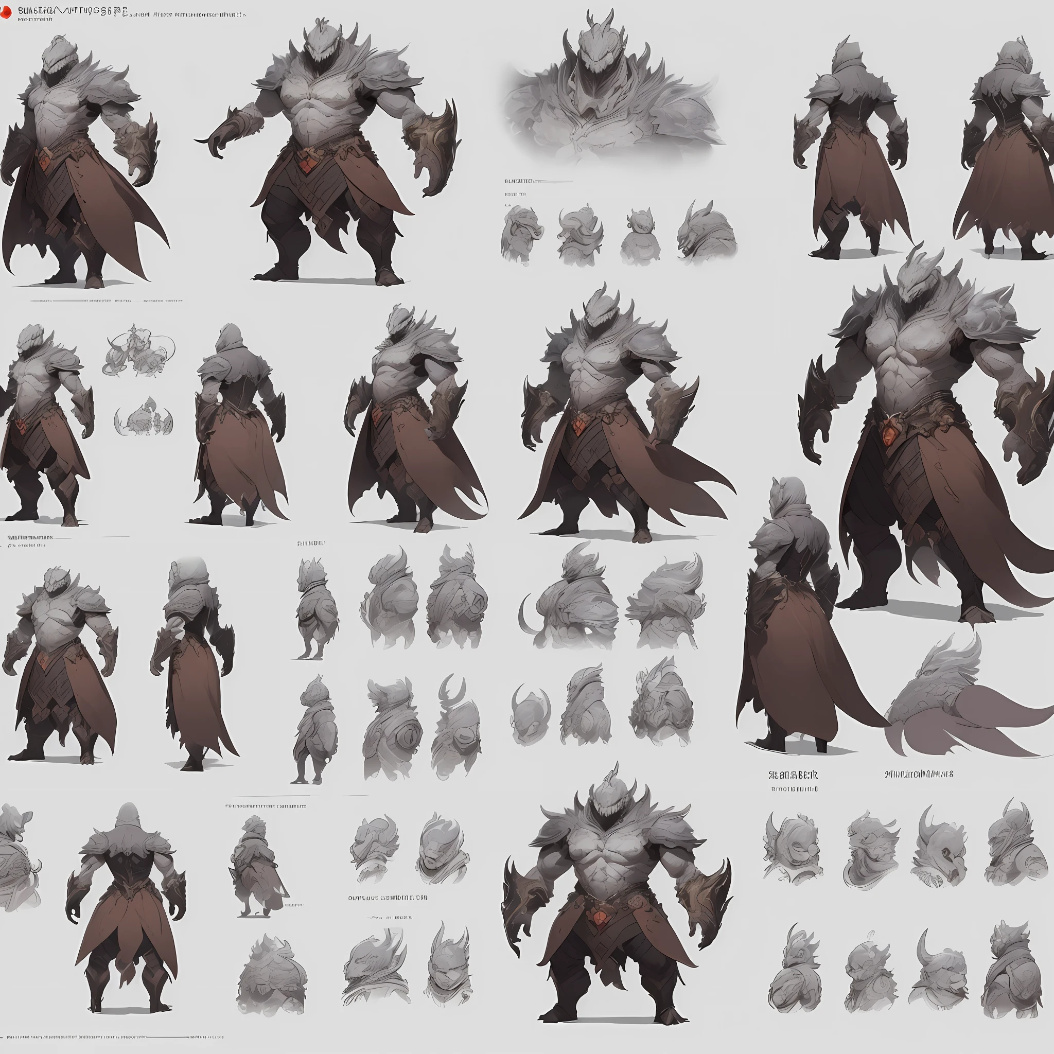 ((masterpiece)),(((best quality))),((character design sheet,same character,front,side,back)),illustration,random monster,environment Scene change, pose too, (single background, white background: 1.3)