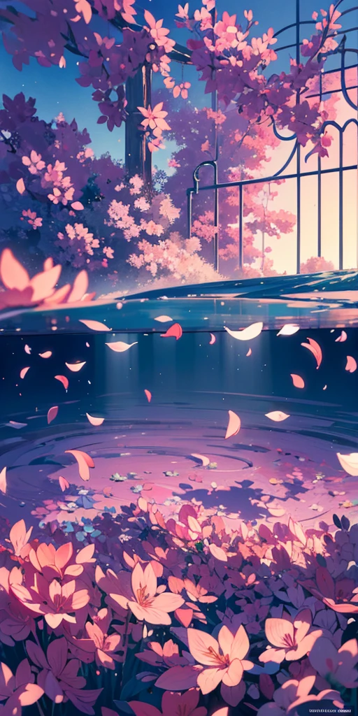Masterpiece, best quality, (very detailed CG unity 8k wallpaper) (best quality), (best illustration), (best shadows) Nature&#39, blue sea,delicate leaves petals of various colors falling in the air light Tracking, super detailed --v6