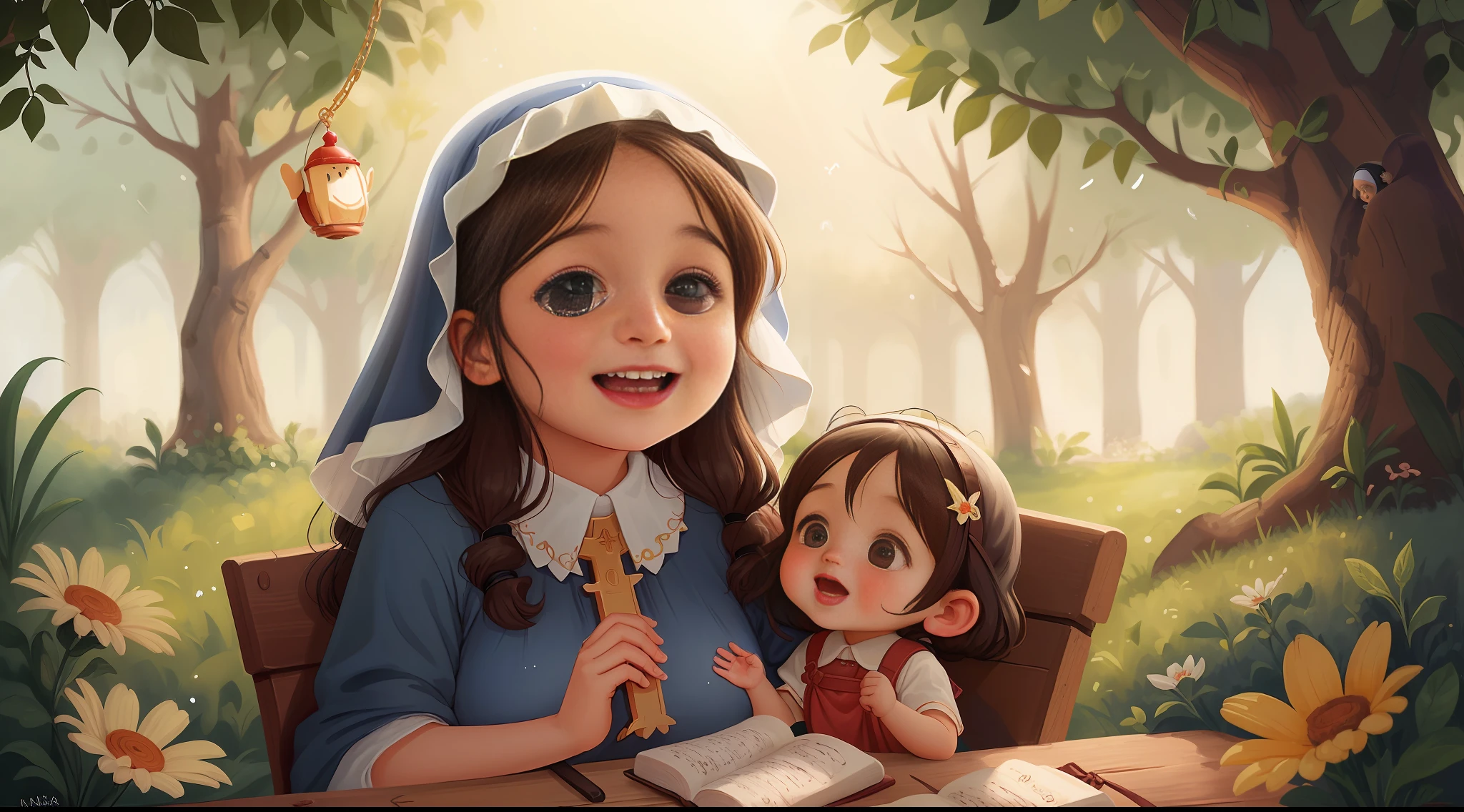 Mother Mary and her little daughter Ana show gratitude and joy with God even in the face of difficulties.