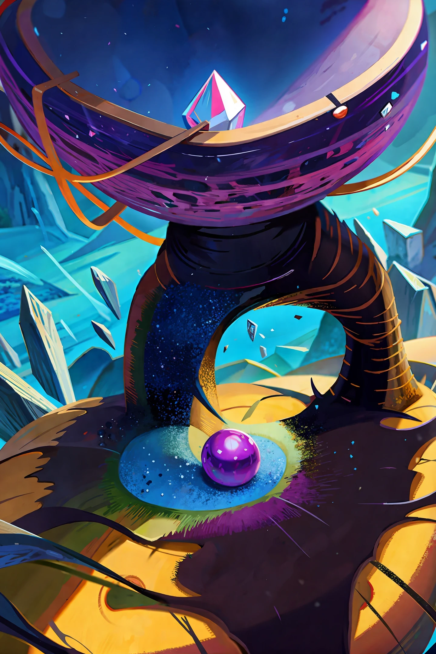 Anthill with Nightmare Before Christmas landscape with giant crystal spider in top