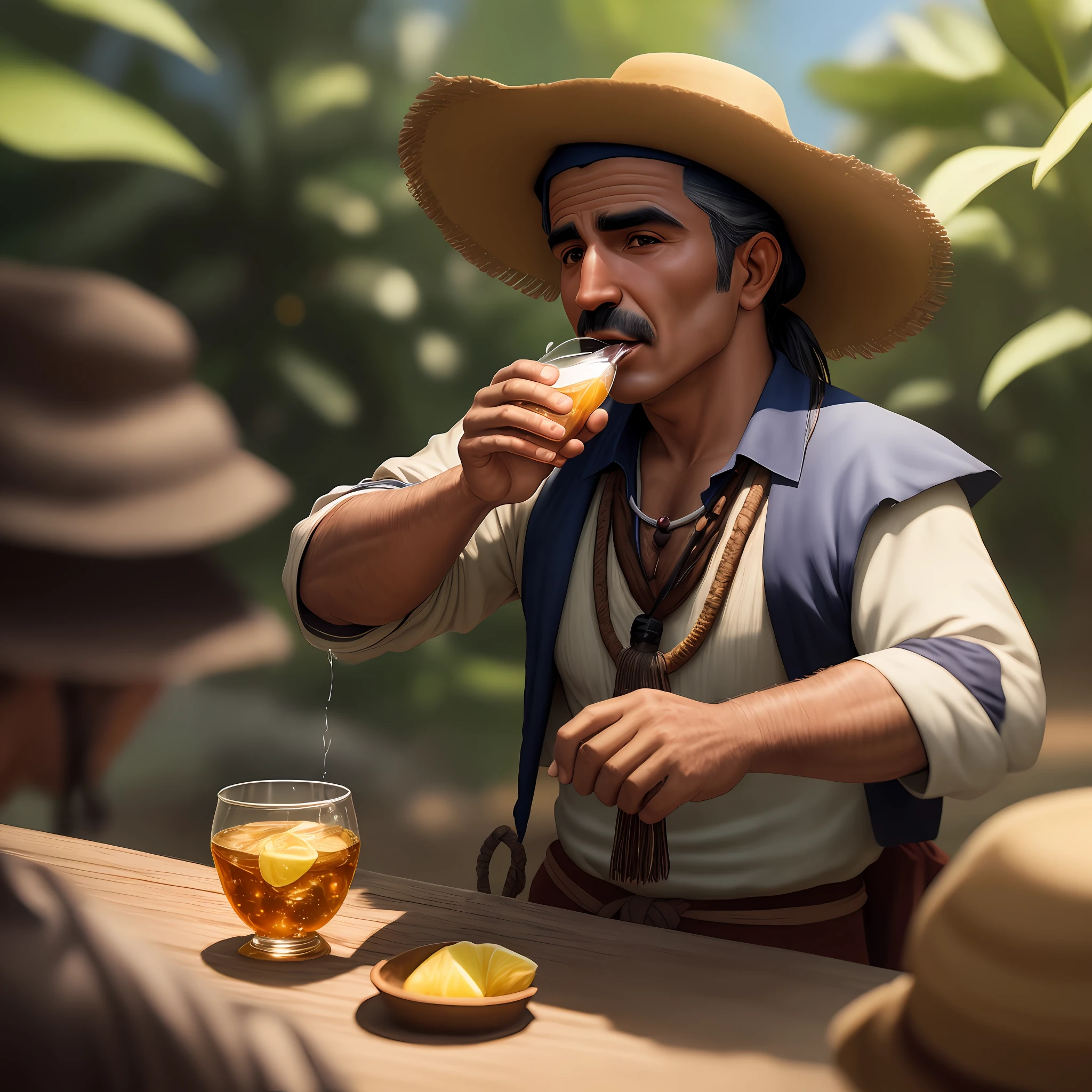 Gaucho drinking chimarrão, 8k quality, cinematic focus