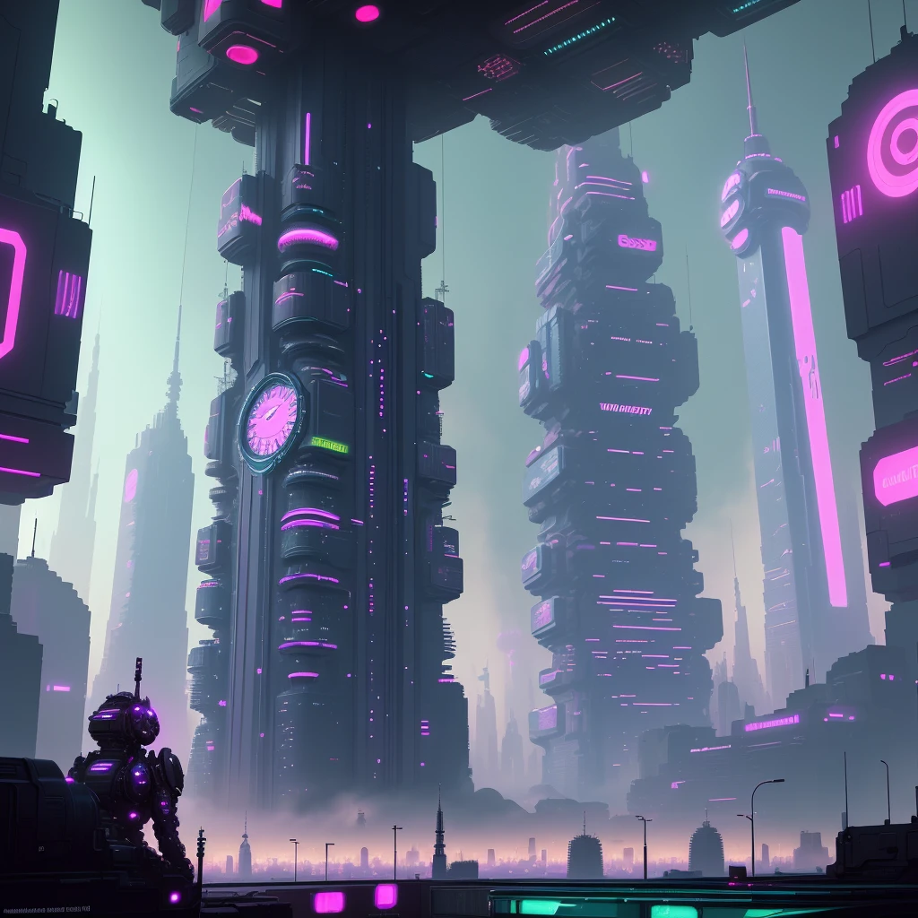 futuristic city with a large clock tower and a neon sign, busy cyberpunk metropolis, dirty cyberpunk city, beautiful cyberpunk city, cyberpunk concept art, cyberpunk in a cyberpunk city, detailed cyberpunk illustration, cyberpunk city, paul lehr and beeple, in cyberpunk city, hyper realistic cyberpunk city, cyberpunk art style, intricate cyberpunk city, cyberpunk themed art, cyberpunk street
