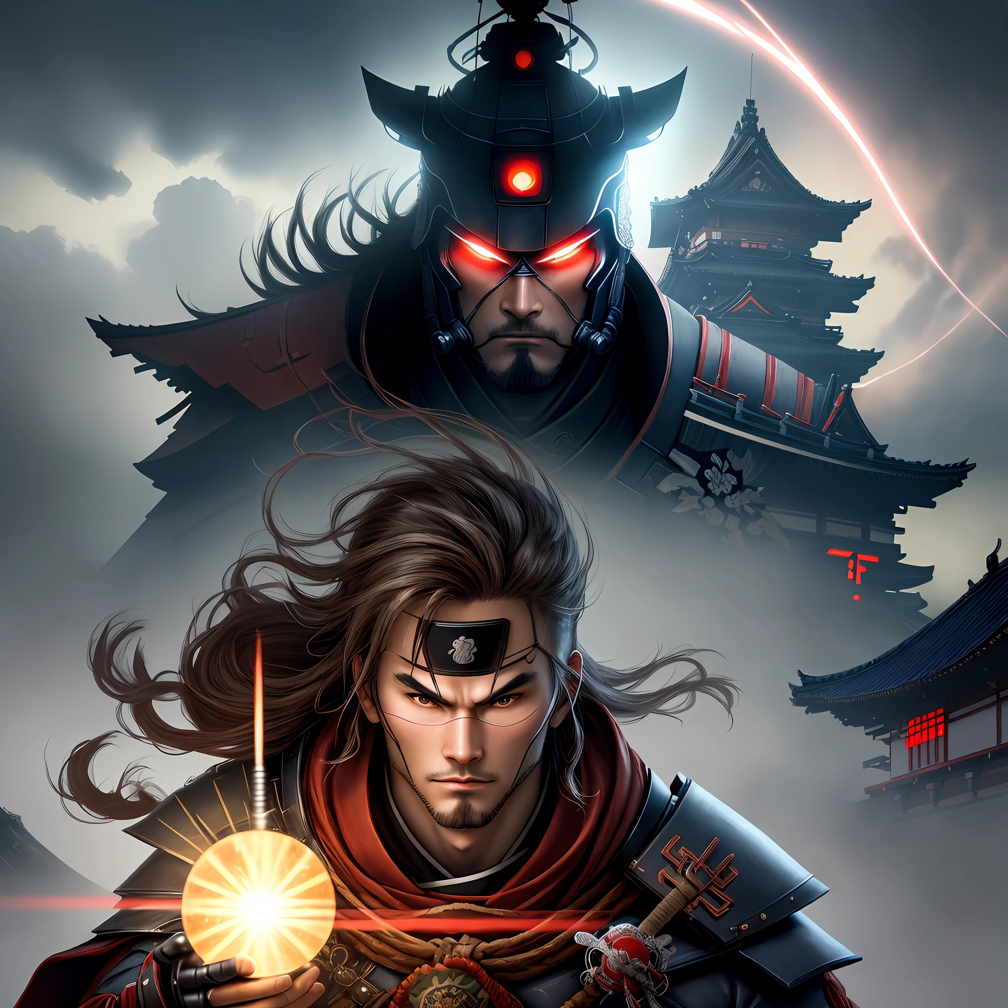 Cyber samurai, castle japan