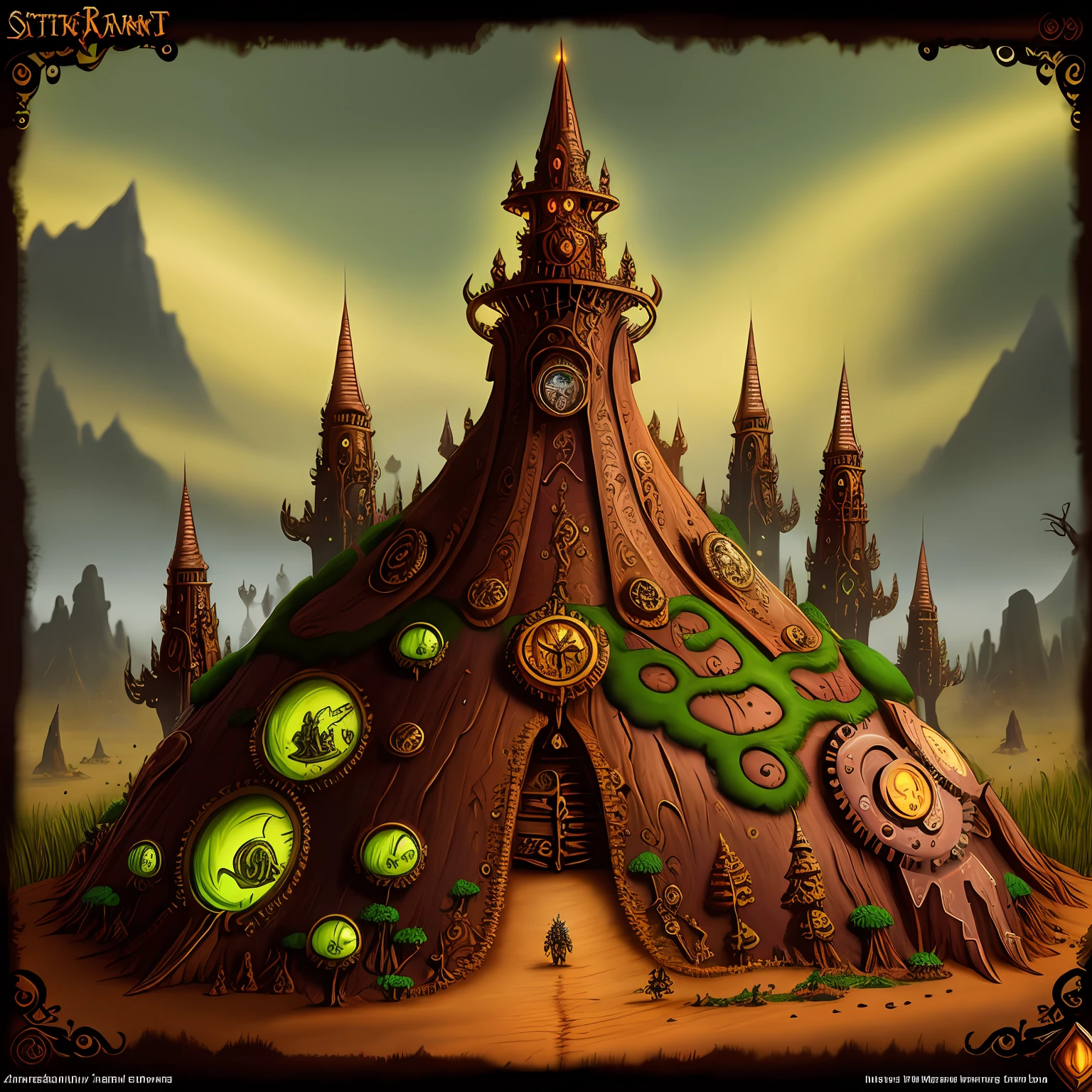 steampunk style anthill world of Warcraft style