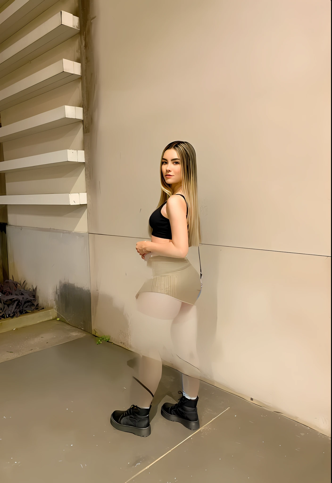 Mini skirt, sensual, ass, beautiful legs, hyperrealistic skin, 8k, photography
