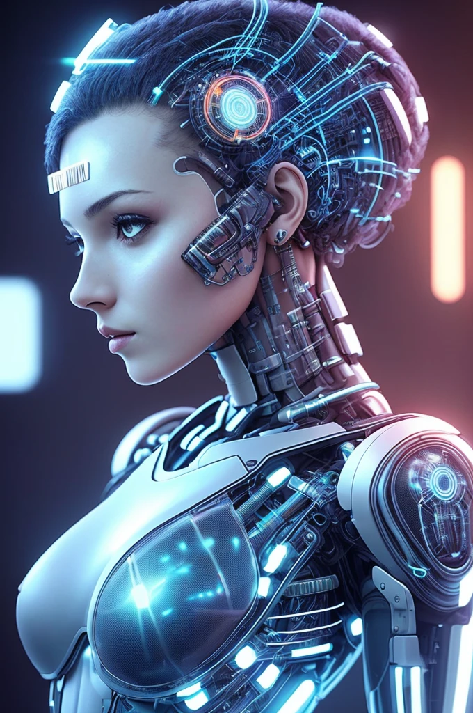 Electronic Systems On-Head Humanoids |Cyborg Woman| With a detailed brain that you can see| With a delicate heart that can be seen| Muscle Detail Wire | Flesh-colored skin| Biopunk| Cybernetics | Cyberpunk | Canon M50| 100mm| Sharp Focus | Gently| Hyperrealism | Very detailed| Intricate Details | Vascular Expression | Full Body Shot|