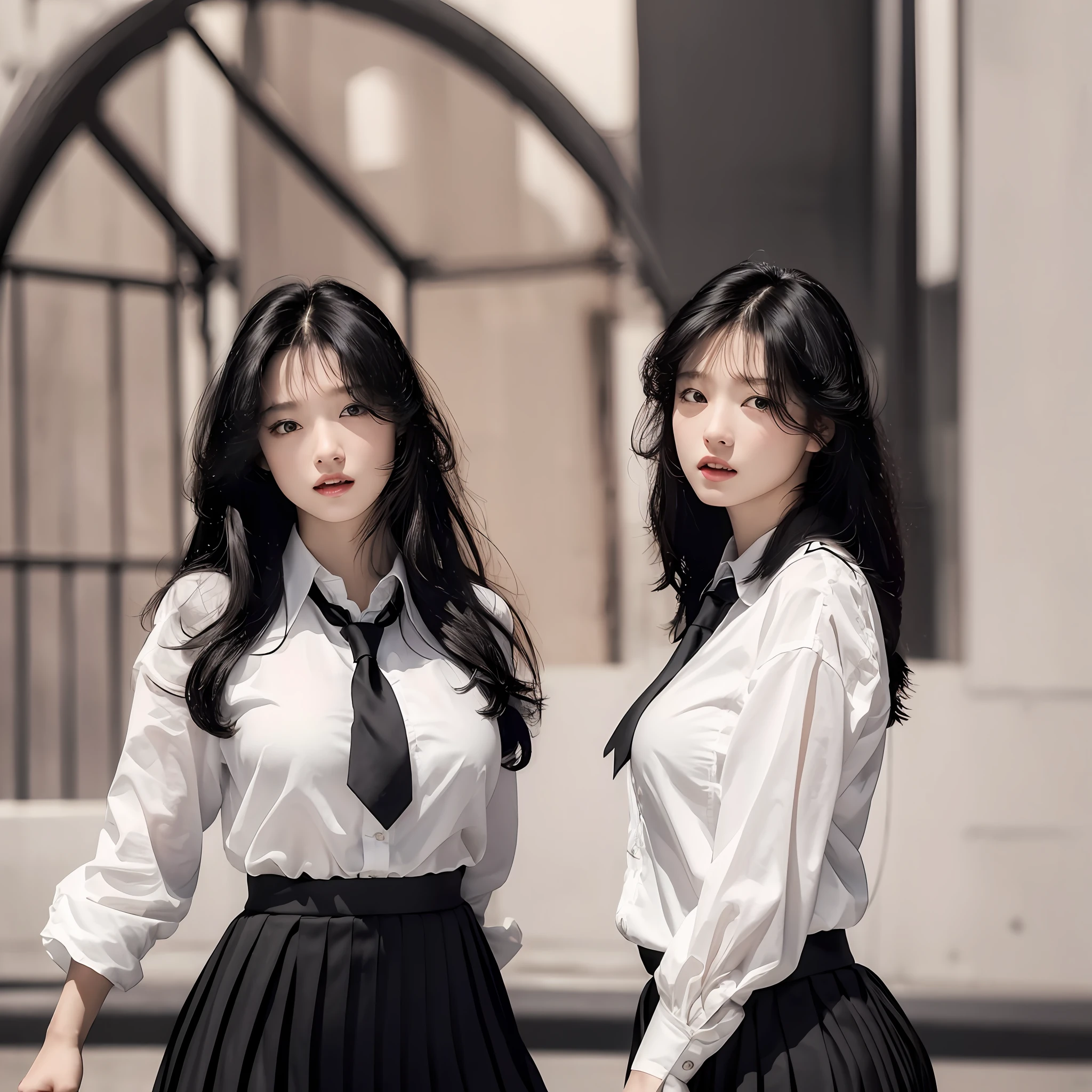 (masterpiece:1.3), (8k, photorealistic, RAW photo, best quality: 1.4),
(1girl), beautiful face, (realistic face), (black hair, long hair:1.3),
beautiful hairstyle, realistic eyes, beautiful detailed eyes, long eyelashes, (realistic skin), beautiful skin, medium breasts, (perfect body:1.3), (detailed body:1.2), (necktie), (collared shirt, pleated skirt:1.3), absurdres, attractive, ultra high res, ultra realistic, highly detailed,
soft lightning, golden ratio,big breasts,iphon,