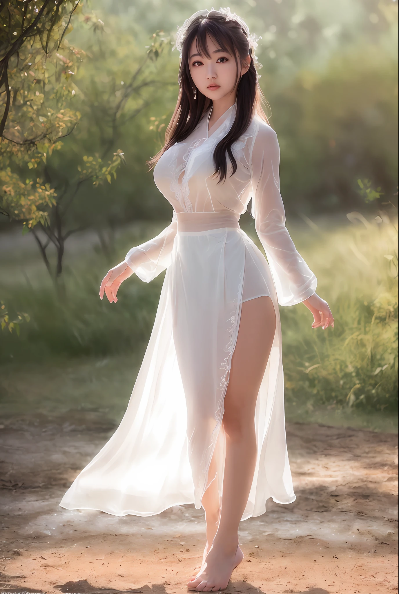 Beautiful 22 year old asian woman in white lace nightgown dress,
foreshortening, white mini lace skirt, , bare feet, dramatic lighting, highest quality, movie stills, (delicate face, big eyes, mature,beautiful, big saggy breasts, (tor), perfect face, looking at viewer, (skin details), [muscle], ((dirty)), (mud), (storm clouds: 0.7), (sunny: 0.6), dark, natural light, (direct light: 0.4), 8mm film grain, Sony a9 II, 24mm lens, F/2.8 aperture, deep focus, (original), 8k, (sfw:1.5)