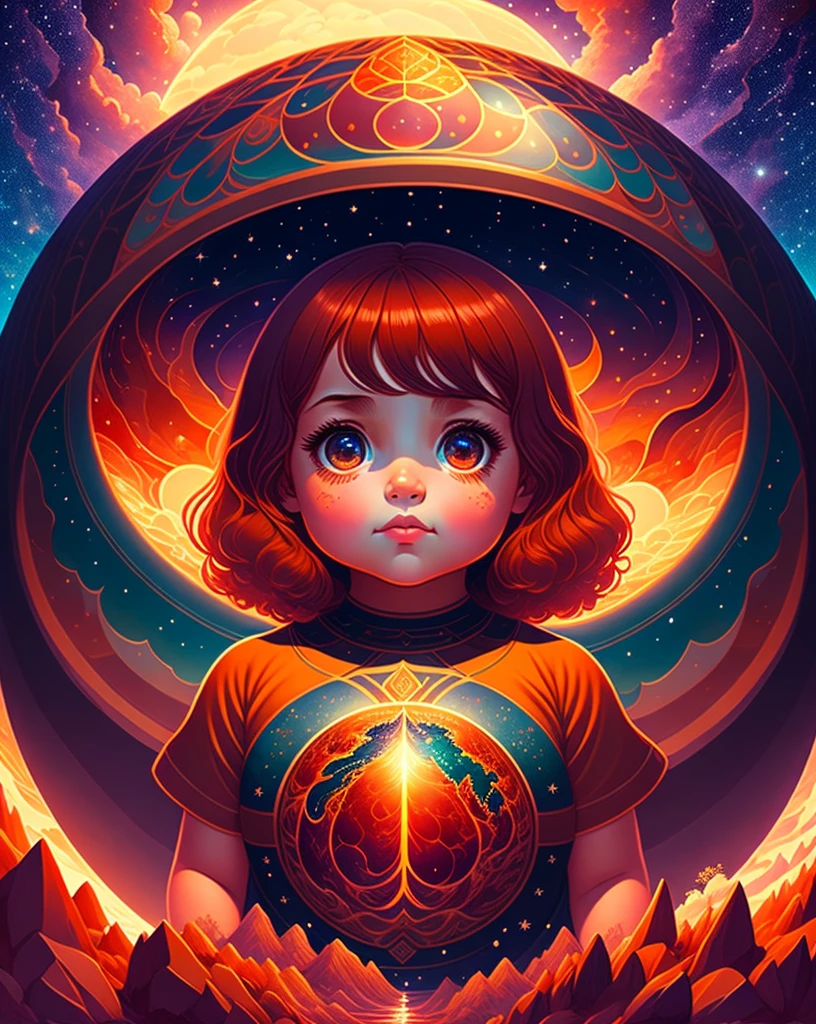 A *********** with really big breasts and a beautiful earth filled with water and lava, intricate, masterpiece, expert, insanely detailed, 4k, composition, framing, centered, symmetry, painted, intricate, volumetric lighting, beautiful, rich deep colors masterpiece, sharp focus, ultra detailed, in the style of dan mumford and marc simonetti, astrophotography