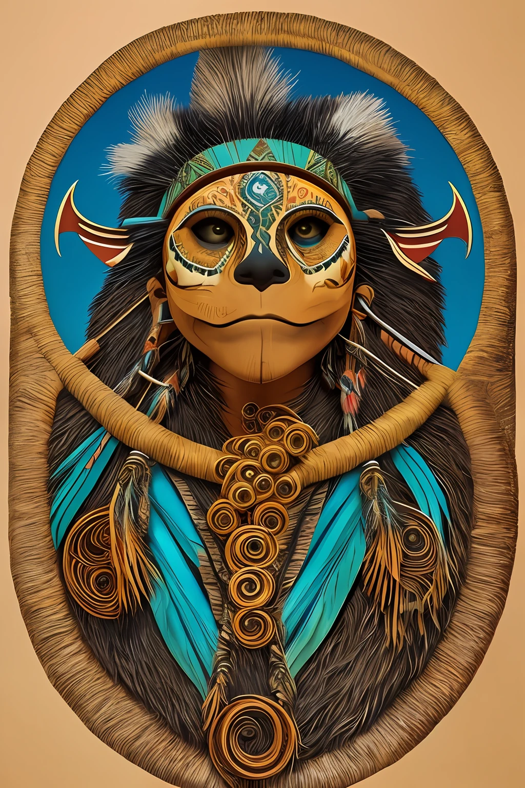 an anthill that is a Native American design, is cool AF, portrait, kickass, makes Scylla happy