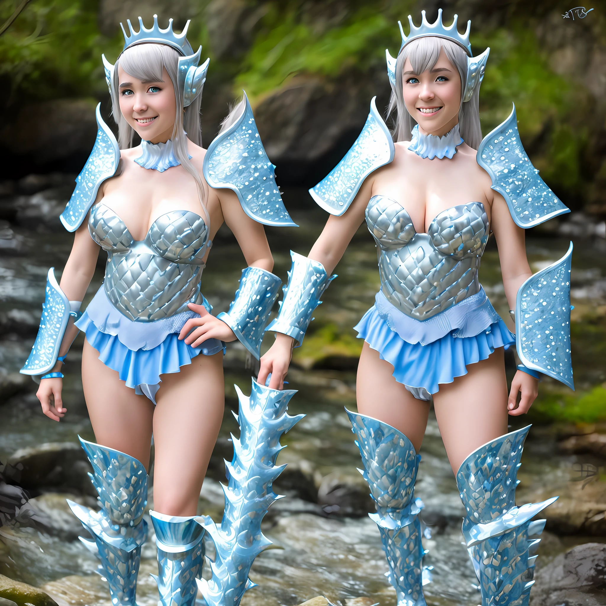 Noelle Silva in water armor, silver-haired princess.