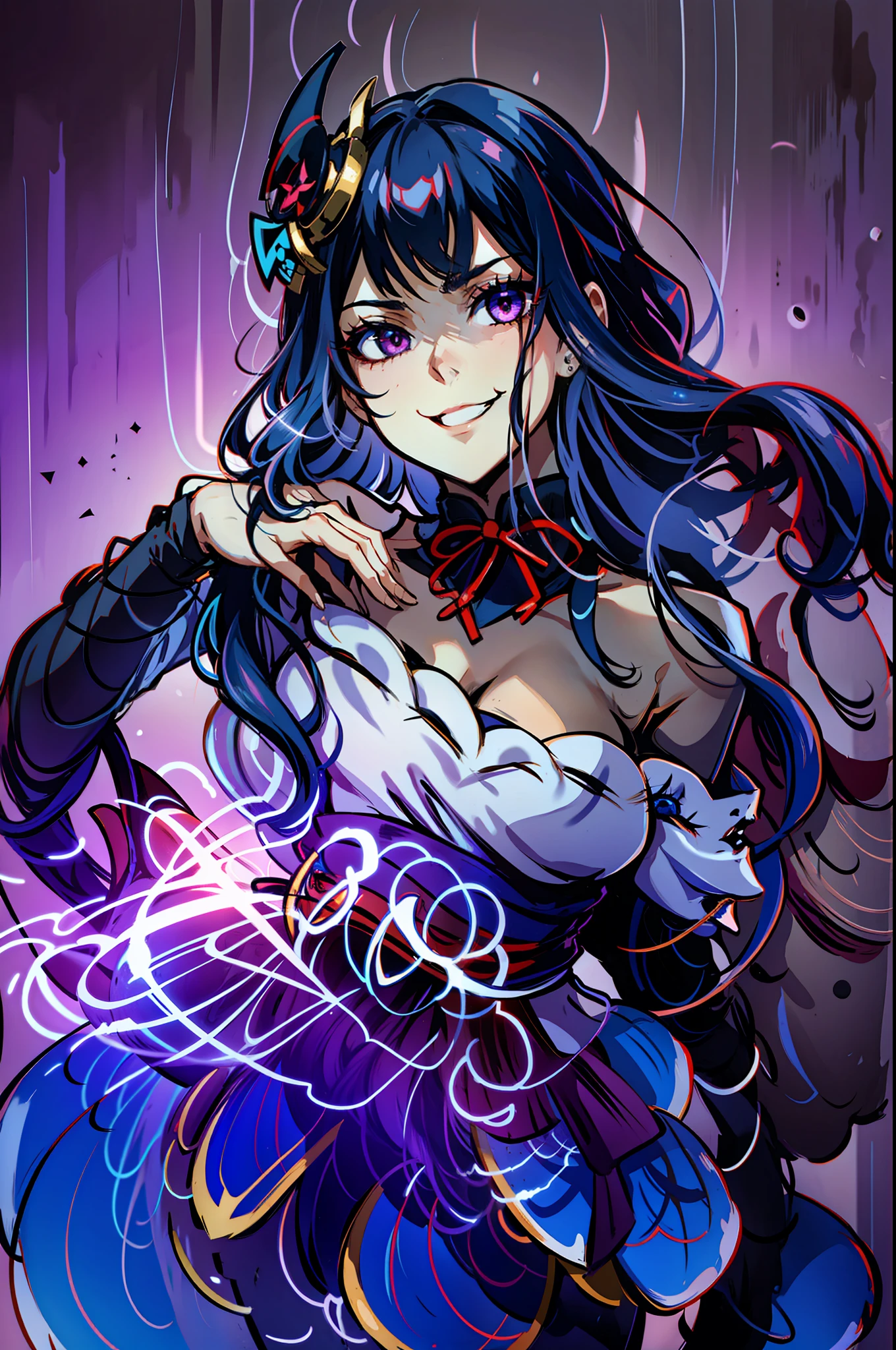 Girl,{Evil Smile},{Evil Circle},{Darkness Circle},