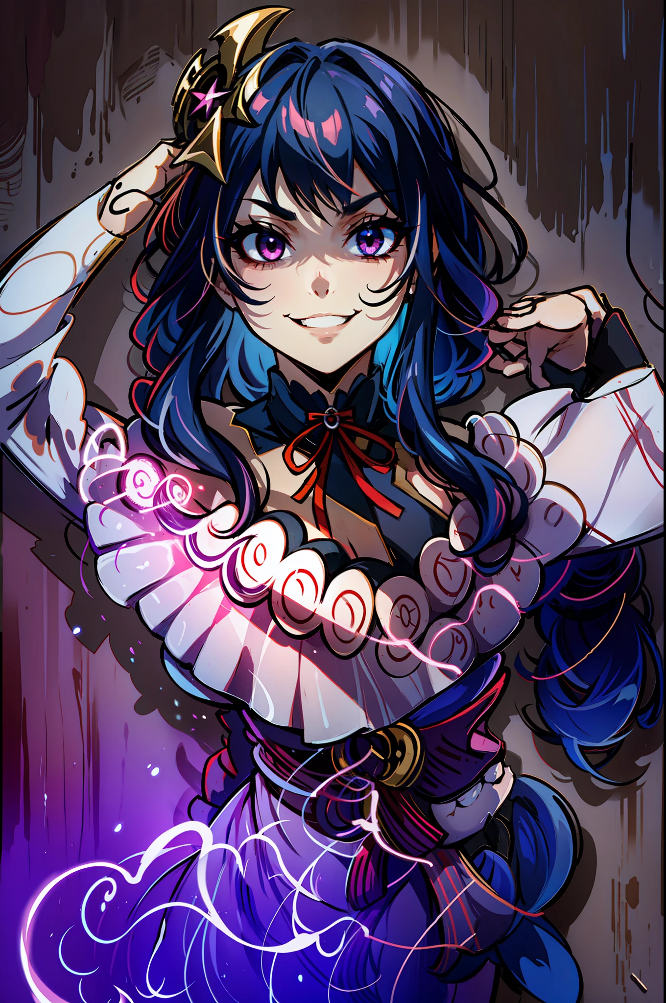 Girl,{Evil Smile},{Evil Circle},{Darkness Circle},