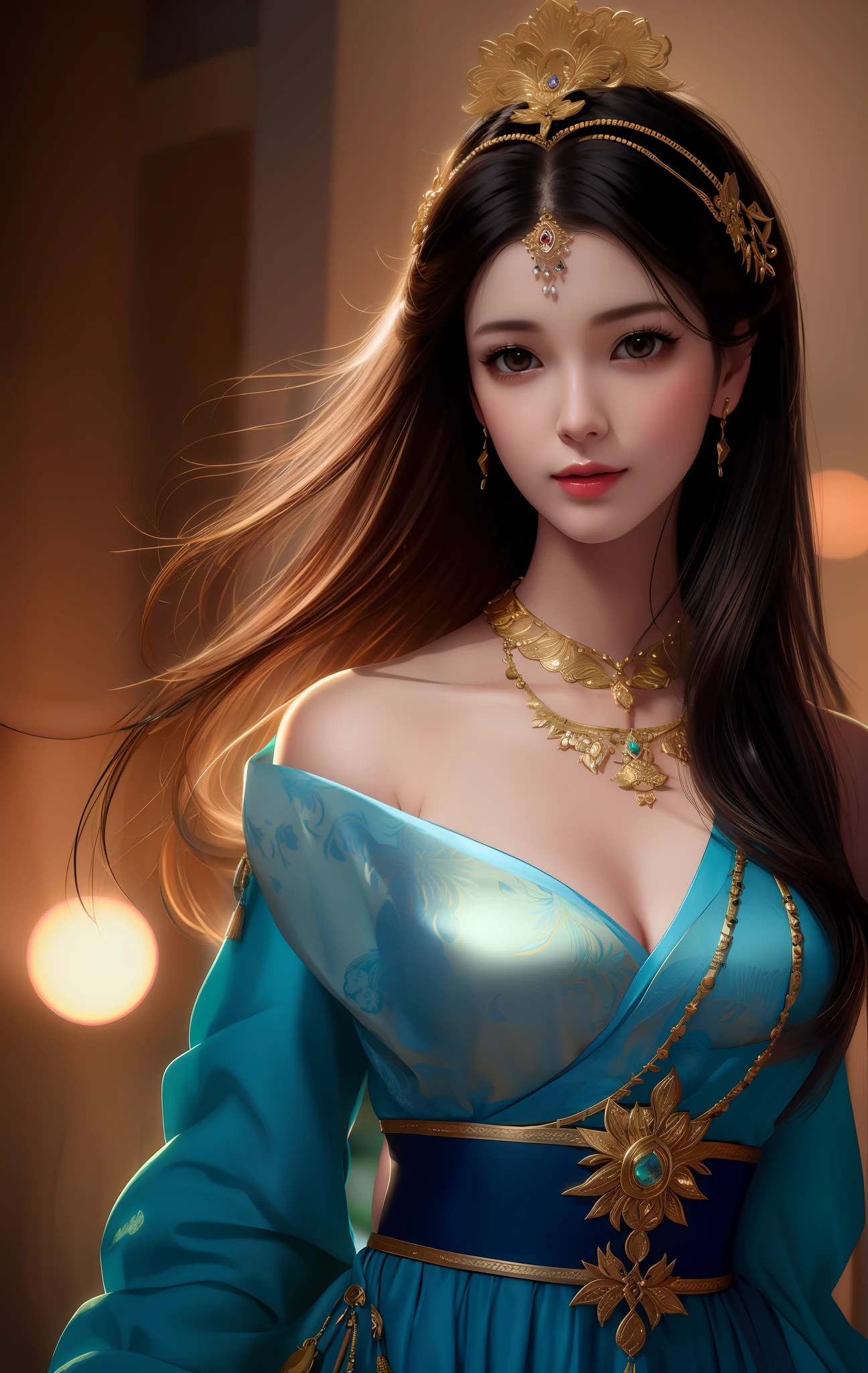 best quality, masterpiece, highres, 1girl,china dress,hair ornament,necklace, jewelry,Beautiful face,upon_body, tyndall effect,photorealistic, dark studio, rim lighting, two tone lighting,(high detailed skin:1.2), 8k uhd, dslr, soft lighting, high quality, volumetric lighting, candid, Photograph, high resolution, 4k, 8k, Bokeh