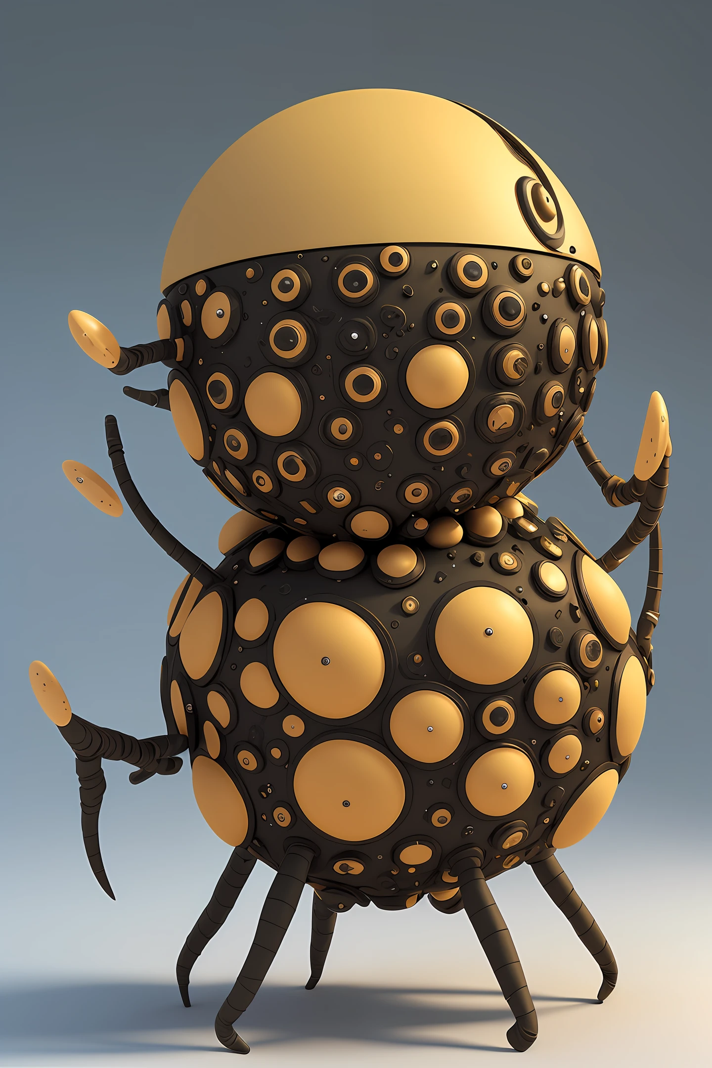 Drum shaped anthill, futuristic, 3d, fantasy, glow