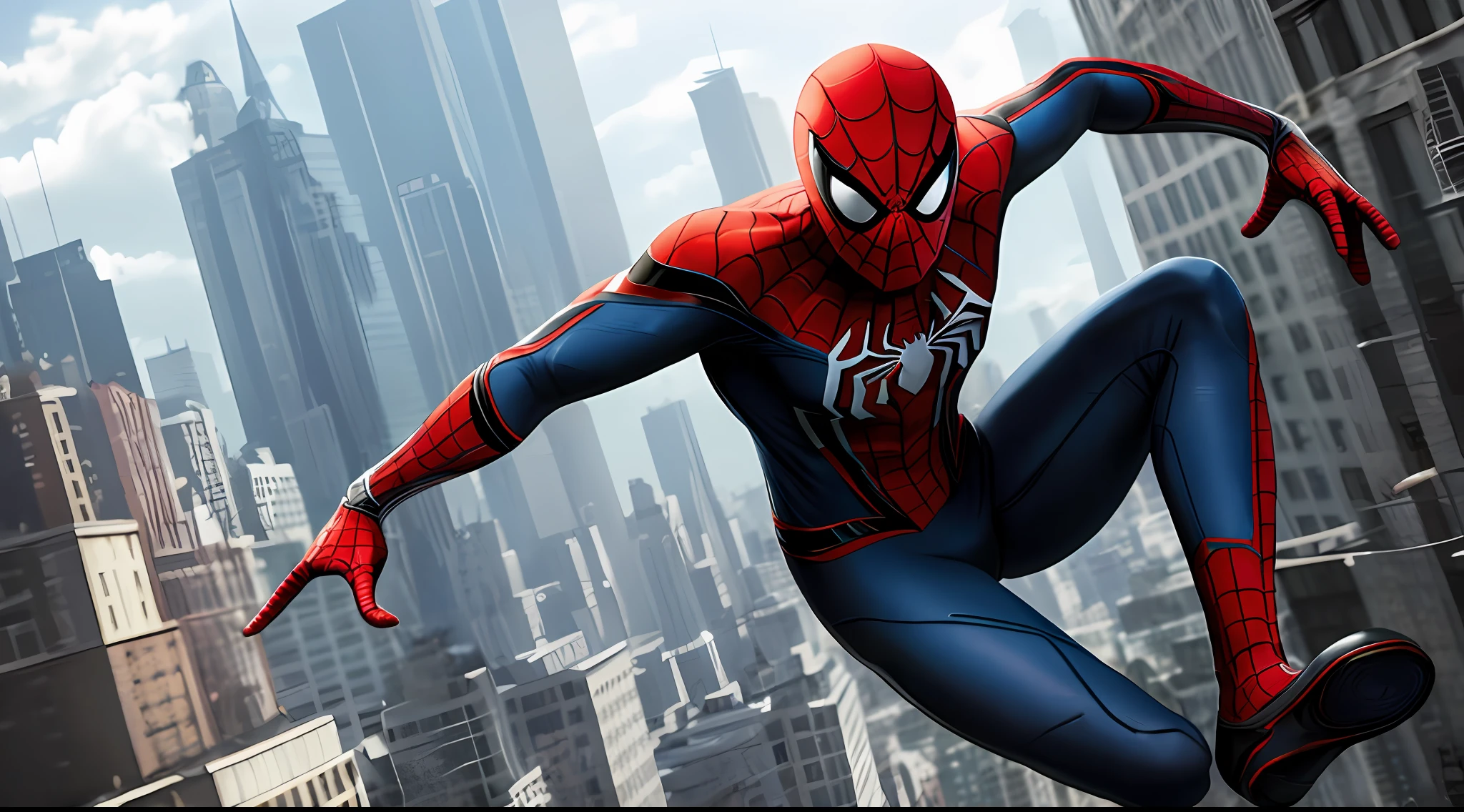 create the 4k spider-man, detailed cinematic,