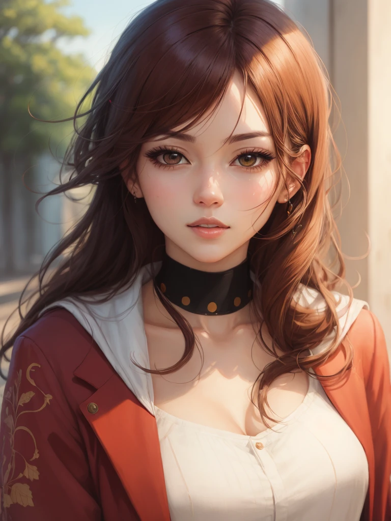 A portrait of a woman, anime art