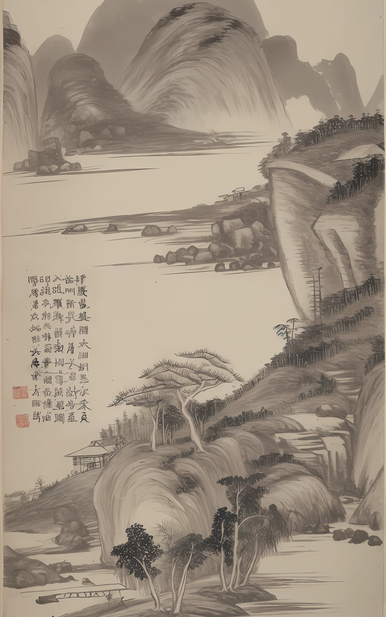 Landscape, trees, grass, city, outdoors