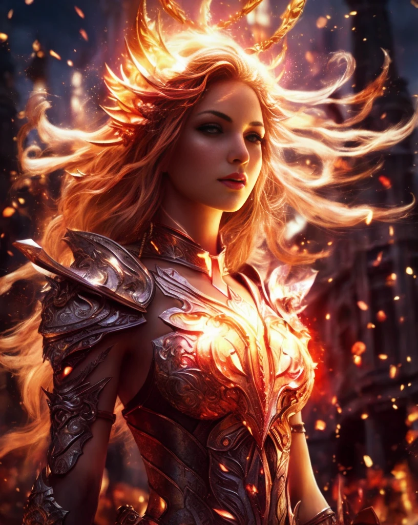 a close up of a woman with a sword in a city, epic fantasy digital art style, epic fantasy art style hd, detailed fantasy digital art, epic fantasy digital art, fantasy art behance, 4k fantasy art, karol bak uhd, epic fantasy art style, epic fantasy art portrait, beautiful fantasy art, epic fantasy style art, fantasy epic digital art