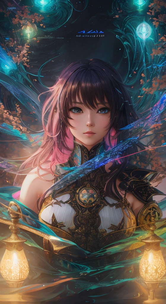 anime girl with sword in water with glowing lights, 4k highly detailed digital art, anime fantasy artwork, 4k detailed digital art, 8k stunning artwork, anime style 4 k, beautiful art uhd 4 k, 2. 5 d cgi anime fantasy artwork, detailed fantasy digital art, digital artwork 4 k, digital art fantasy art, 8k high quality detailed art