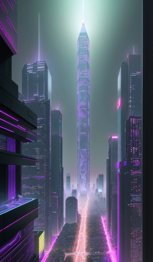 Imagine Central Park, New York as a scene from a cyberpunk dystopia. The park's natural elements are replaced with high-tech, bio-engineered flora that emit neon light. The pathways are illuminated with embedded LED lines, guiding the way through the park. The surrounding buildings are towering structures of steel and glass, adorned with holographic advertisements. The style should be inspired by the video game "Cyberpunk 2077", with a gritty, futuristic aesthetic. The lighting should be low and atmospheric, with the neon lights providing most of the illumination. The color scheme should be dark and moody, with vibrant neon colors breaking the monotony. Use a high-resolution 16k camera and a wide-angle lens to capture the vastness of the park, and a high aperture to keep everything in focus. The shot should be taken from a bird's eye view, showcasing the geometric layout of the park amidst the chaotic cityscape --ar 21:9 --v 5.1
