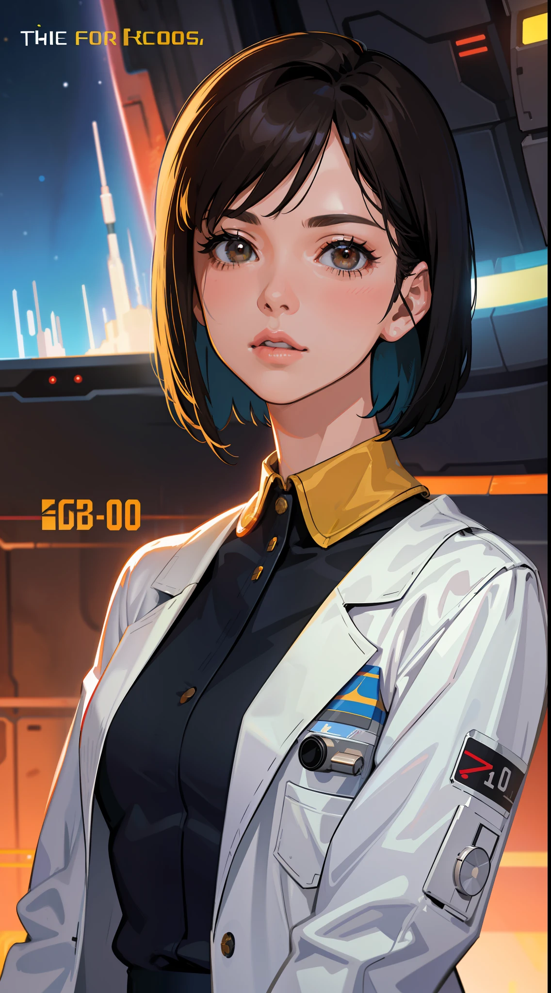 Science Fiction,Sci-fi,Sci-Fi Movies,Movie Posters,Movie Quotes,1984 Movie References,Rebel Stories,Women 30,Adults,Brown Eyes,Black Bob Short Hair,Gowns,Doctor Uniform,Realistic Face Resolution,Realistic,Object Resolution