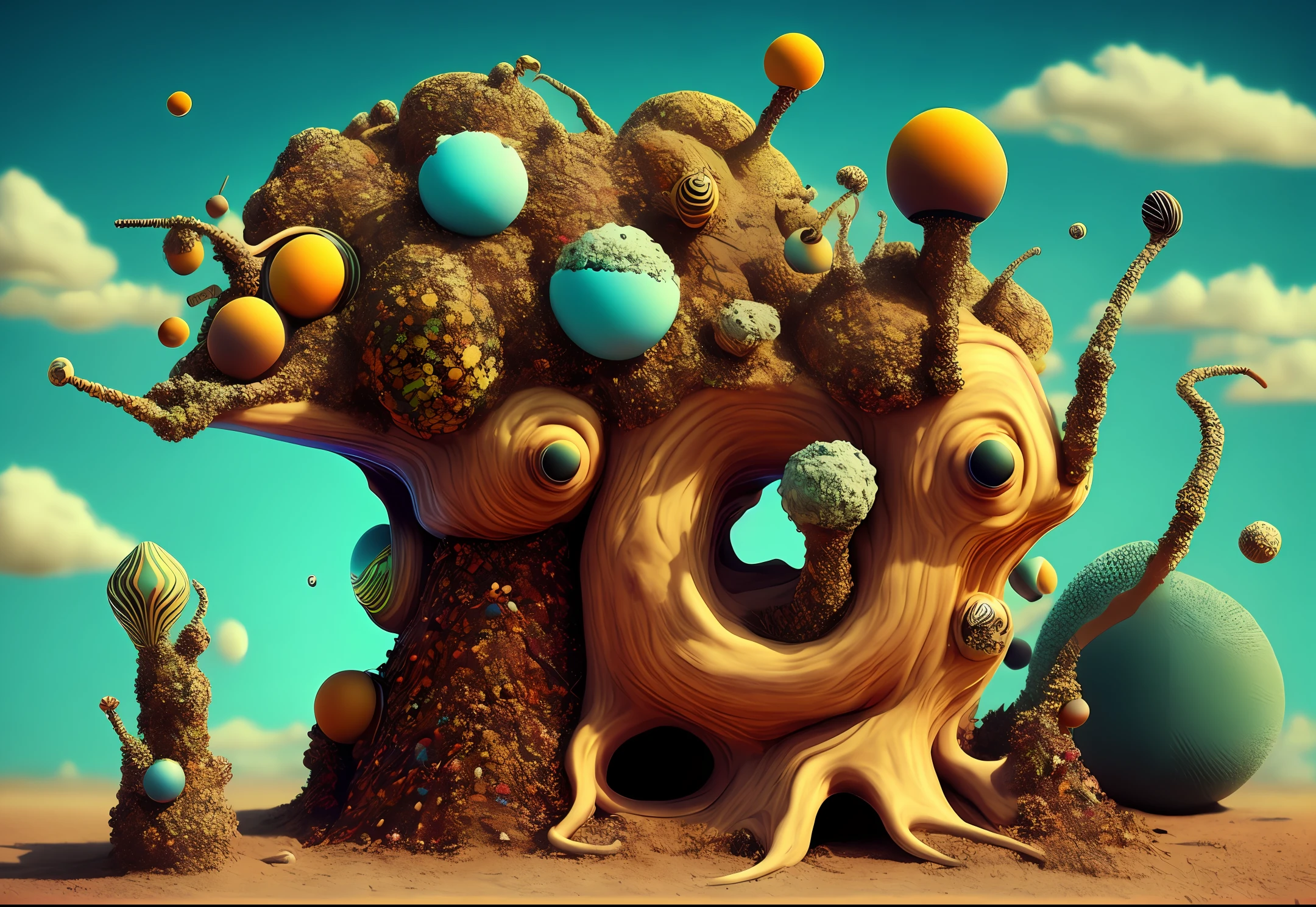a surrealist psychedelic anthill